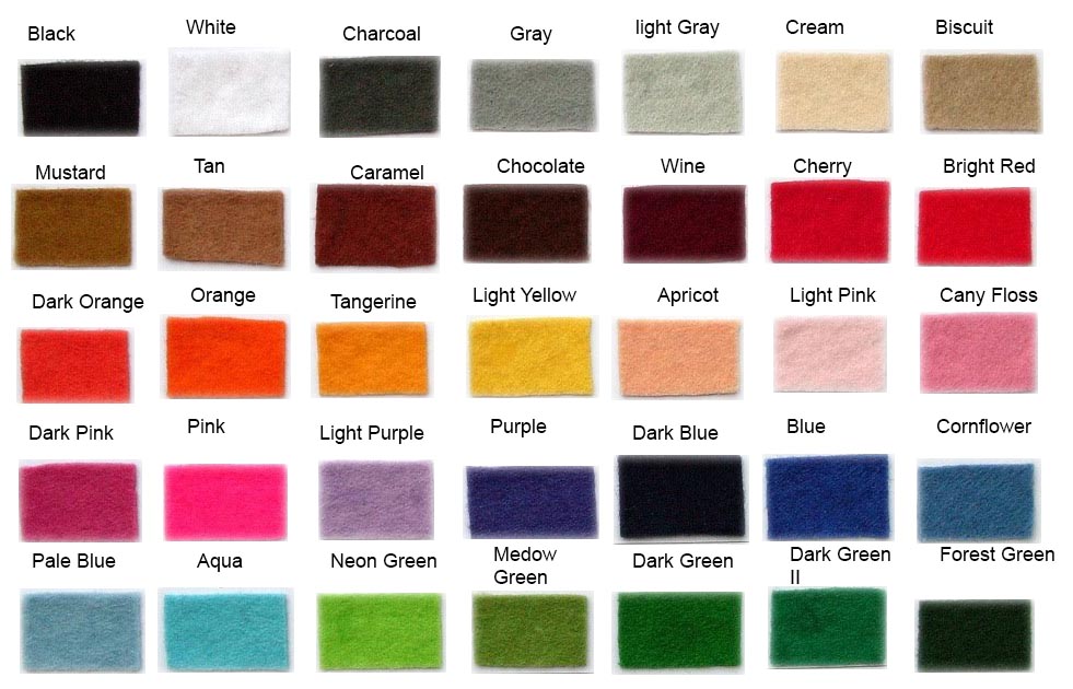 Felt Color Chart