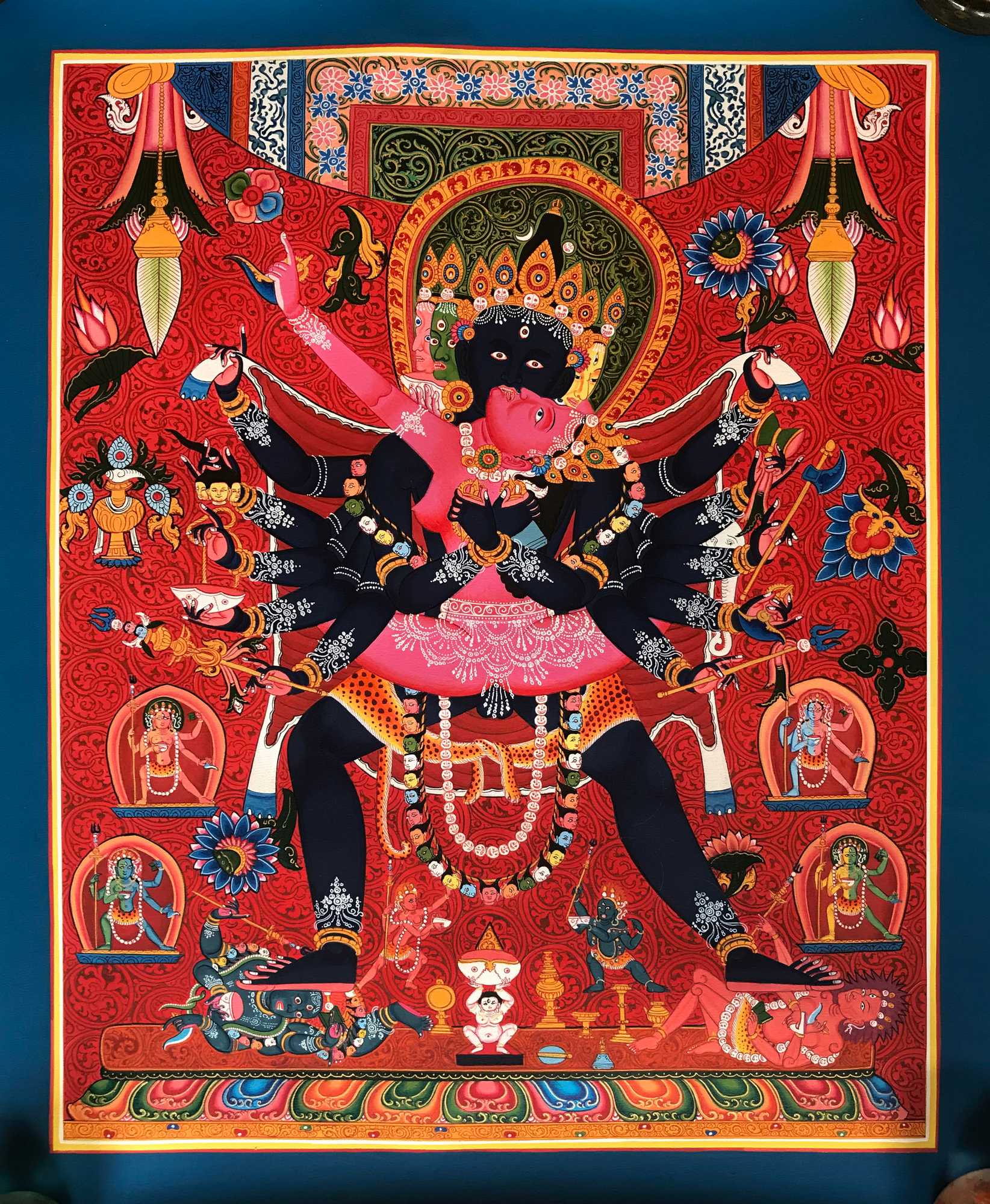 Thangka- Figures : Tibetan Thangka Chakrasamvara - Heruka Shakti 