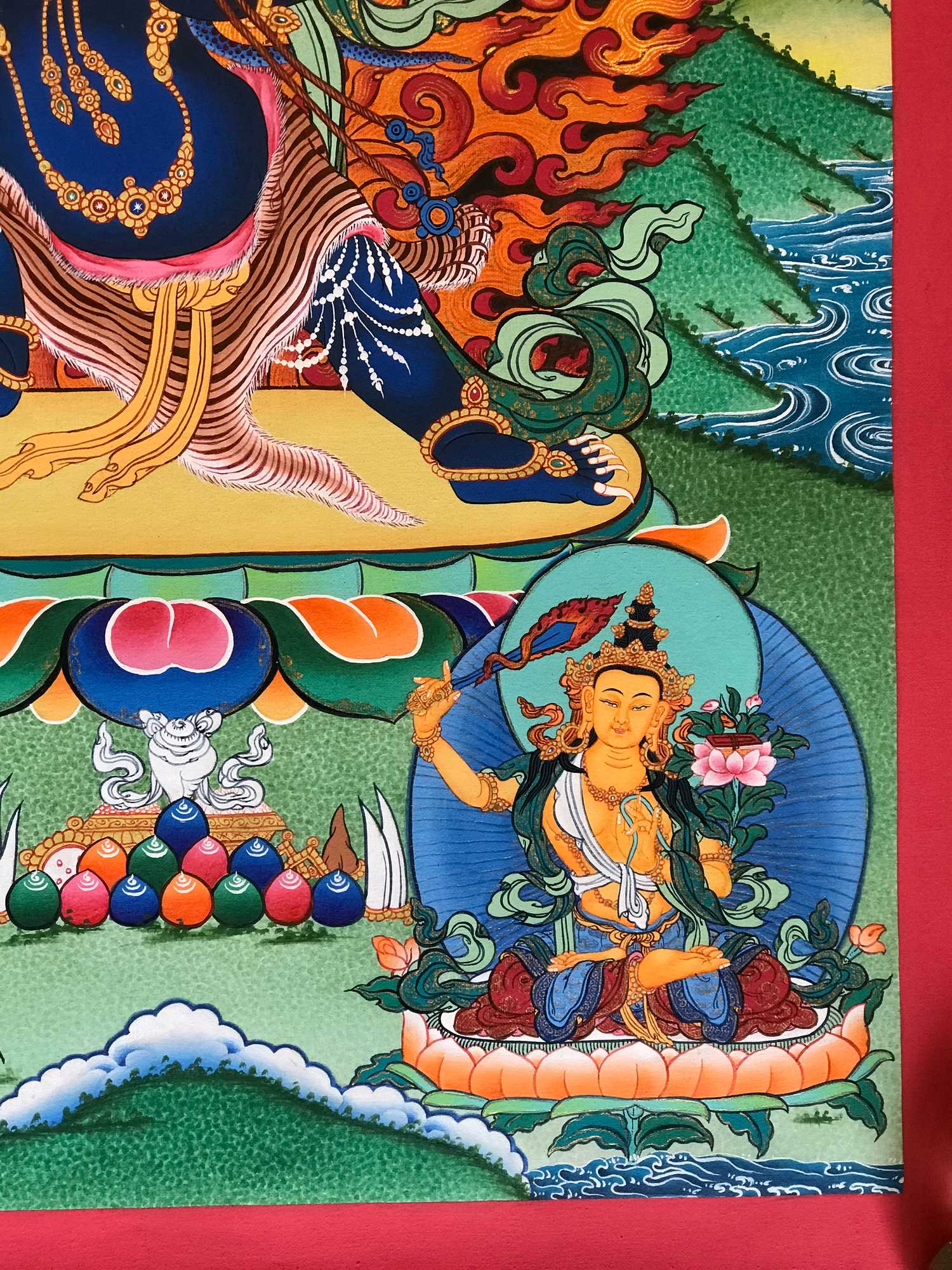 Details about   36" Tibet Tibetan Cloth Silk Vajrapani Chana Dorje Tangka Thangka Mural 36254 