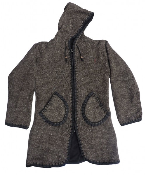 Woolen Jacket [hand Knitted], [fleece Lining]