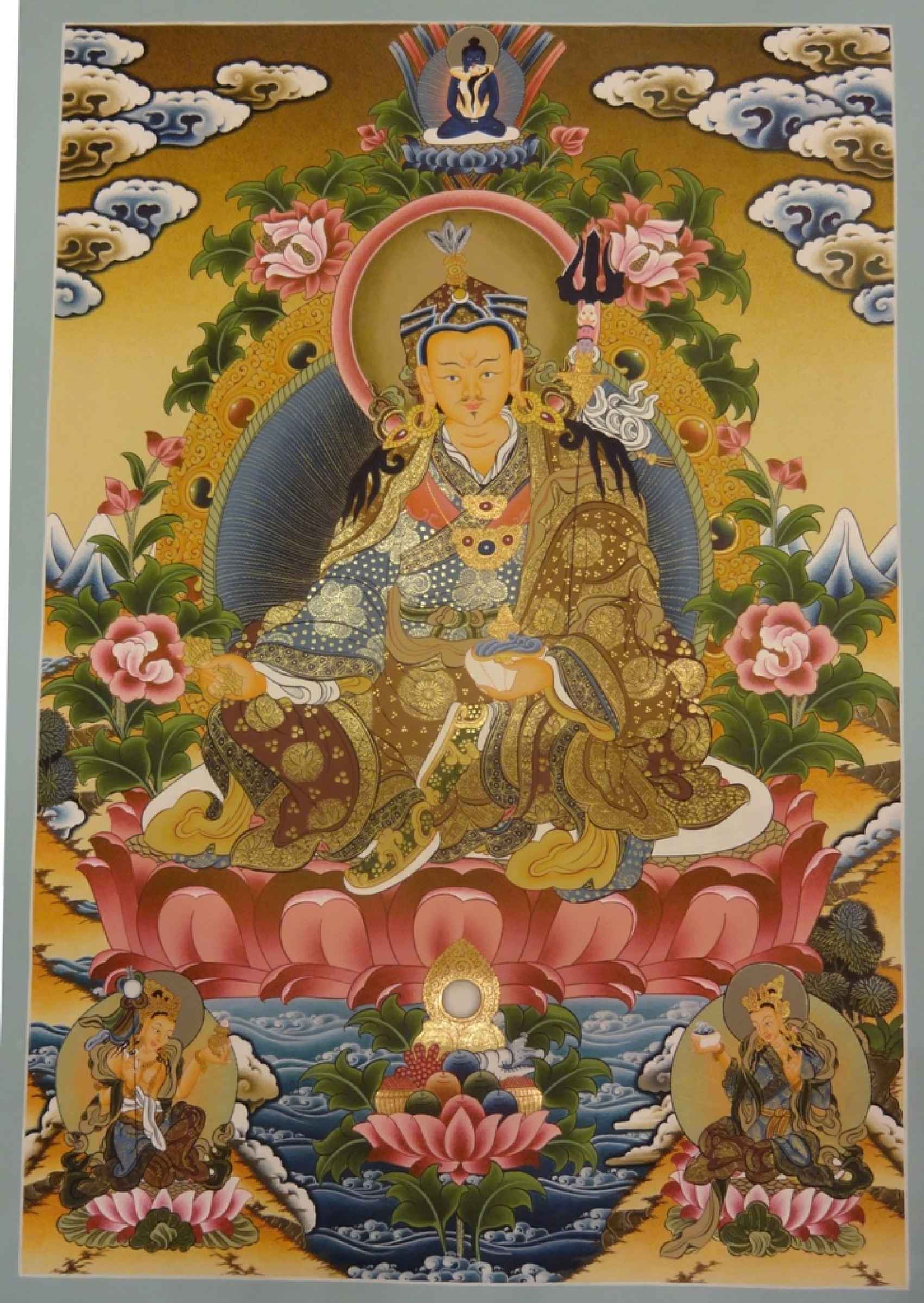 Yamaraja King of the Dead Vintage Tibetan Thangka Buddhist Painting Art Print 