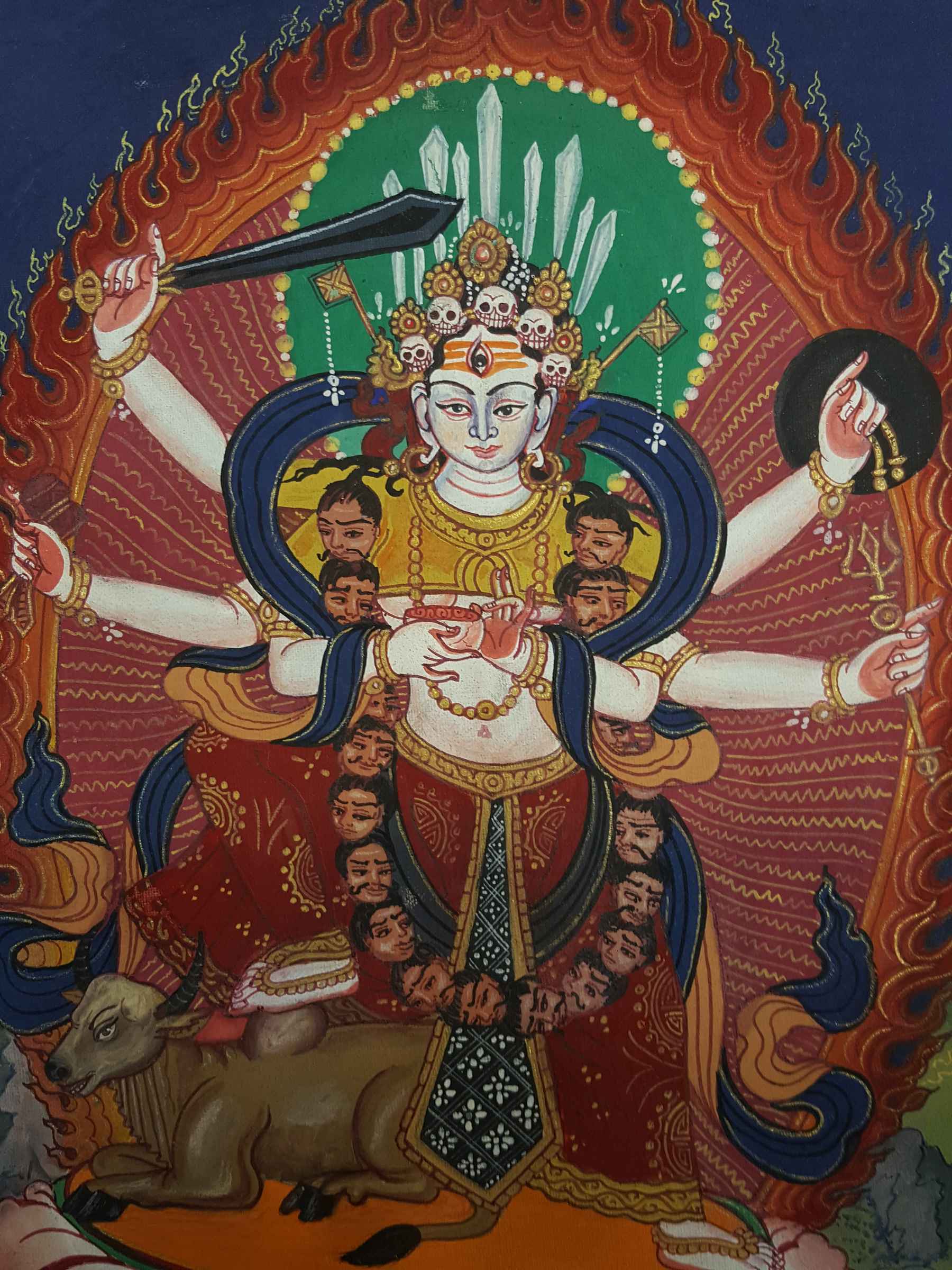 Old Newari Thangka Of Maheswariform Of Kali / Durga, by Govinda Dangol