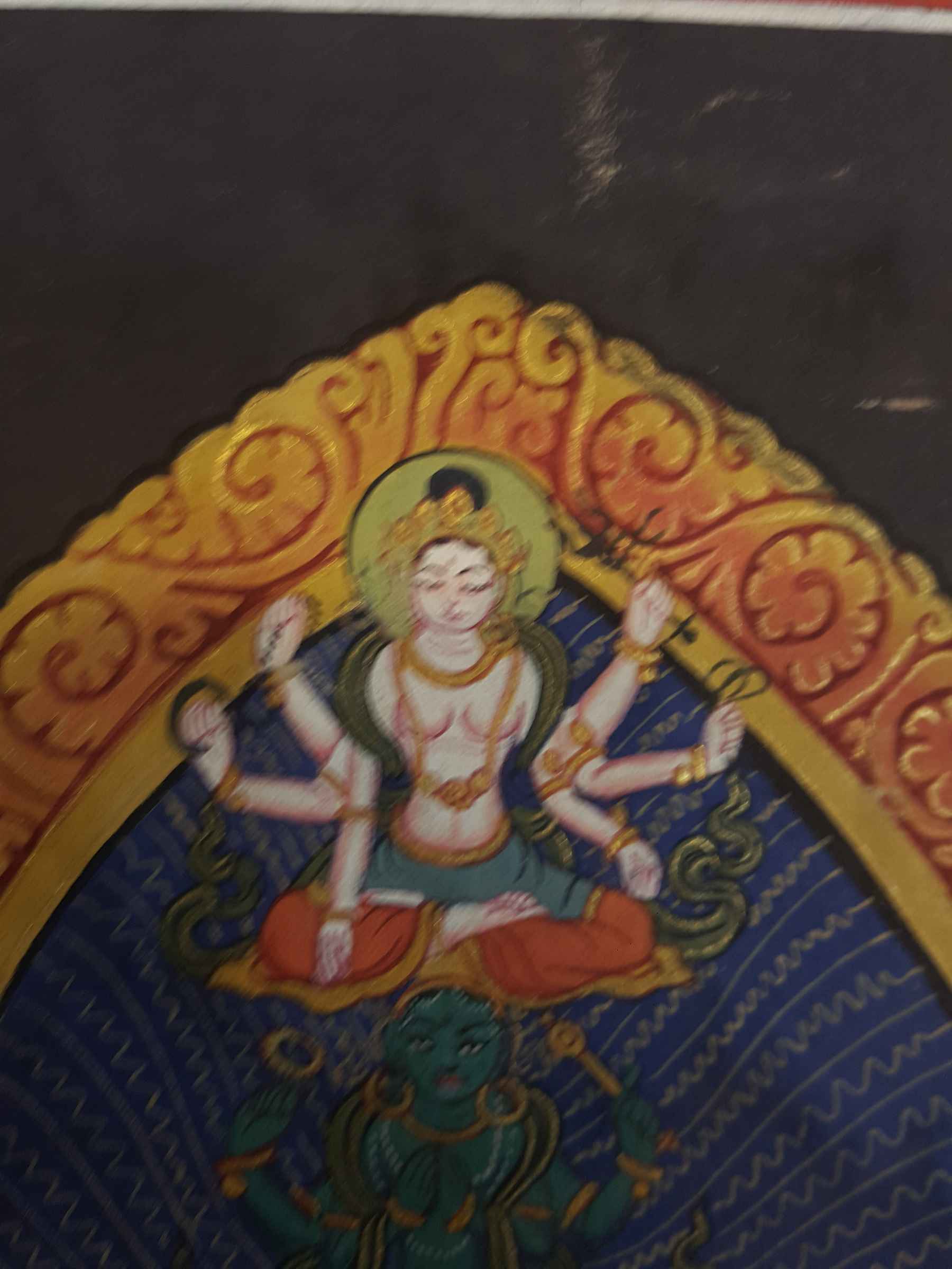 Old Newari Thangka Of Hari Hari Vahana Lokeshvara