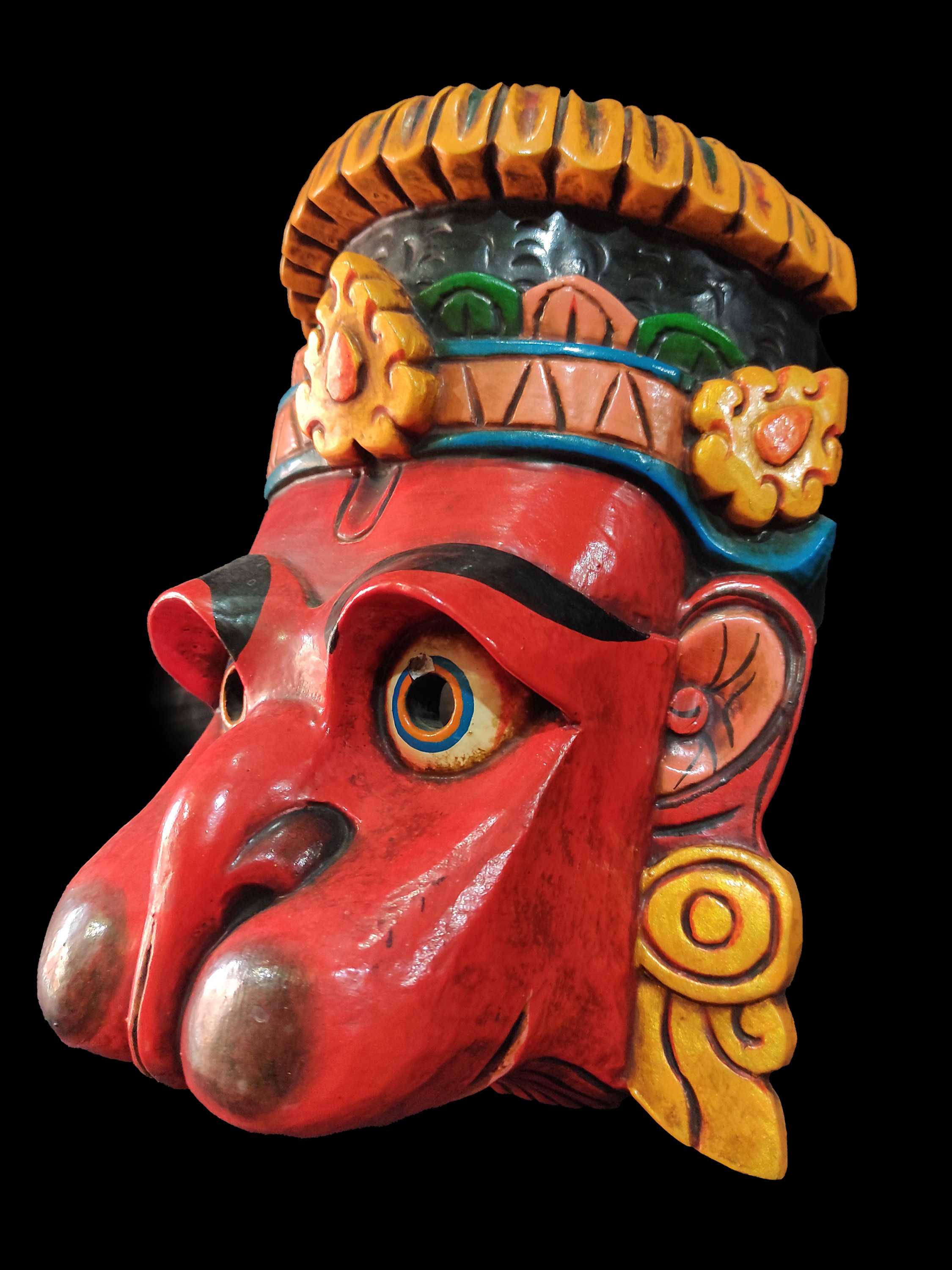 Hanuman Mask, Handmade Wooden Mask <span Style=