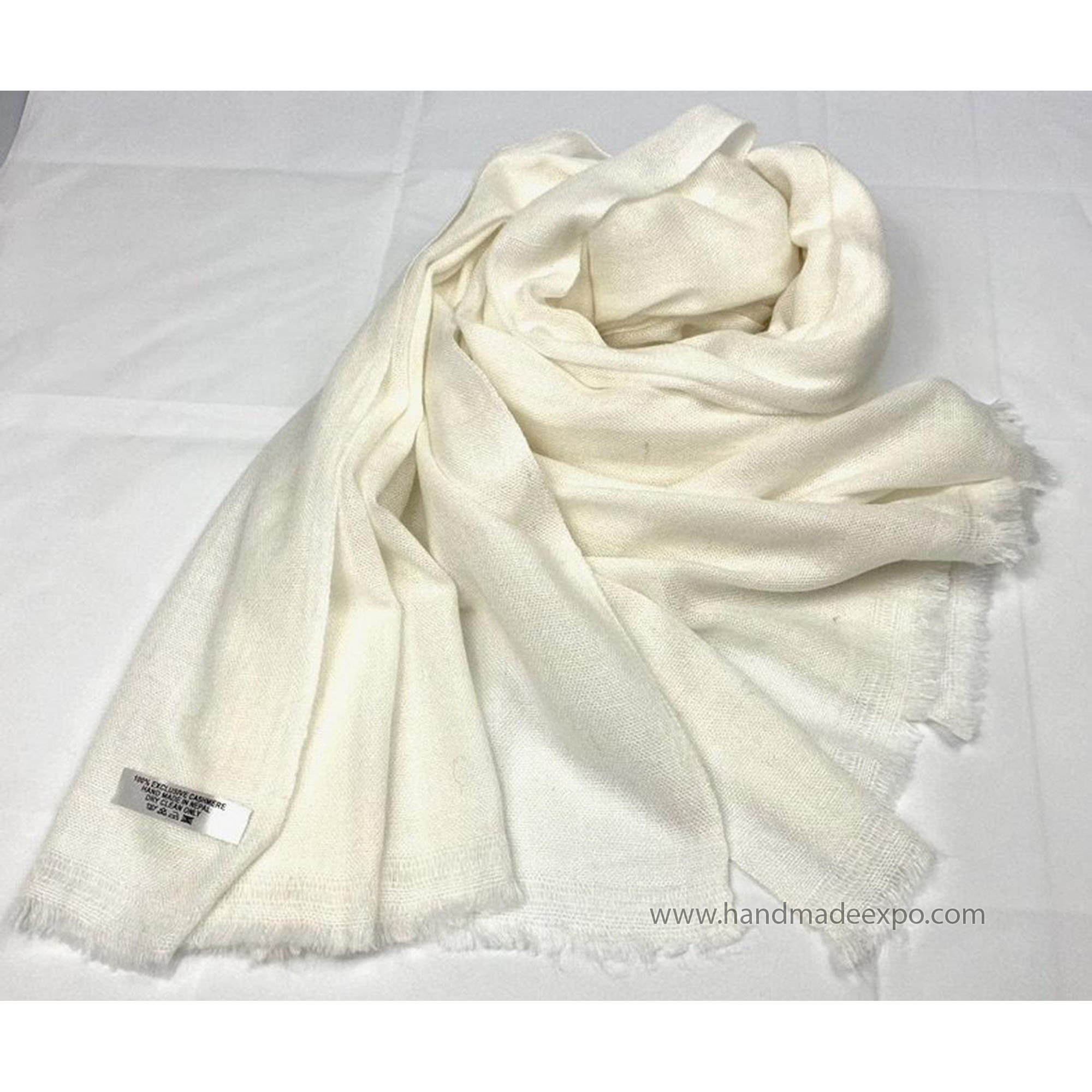 100 Pashmina Shawl, Natural, 180 by 65 cm, made by Pashmina Wool, Shawl &  Poncho, Pashmina Shawls & Blankets