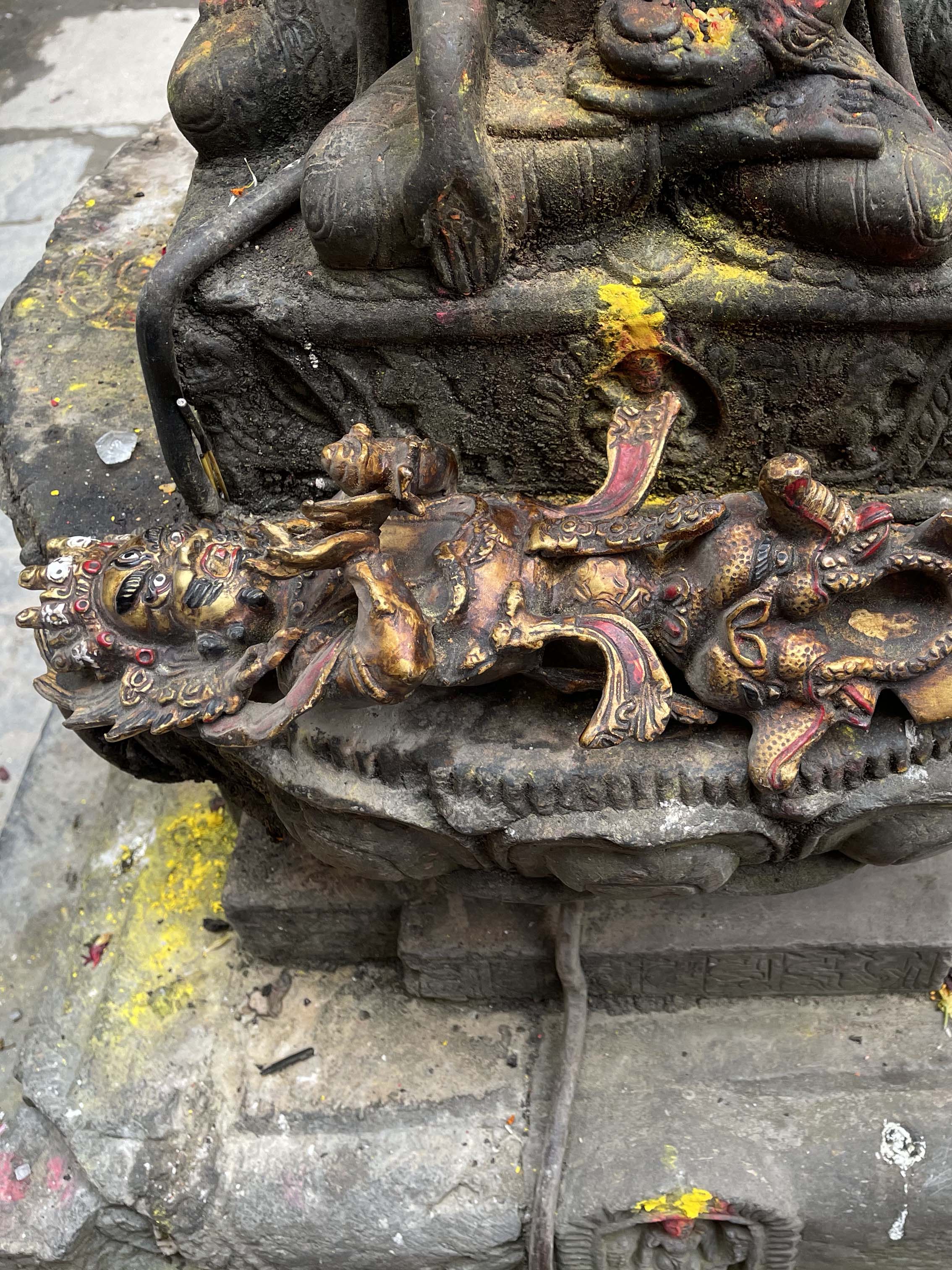 Buddhist Mahakala Phurba, With Color Finishing And Antique Finishing