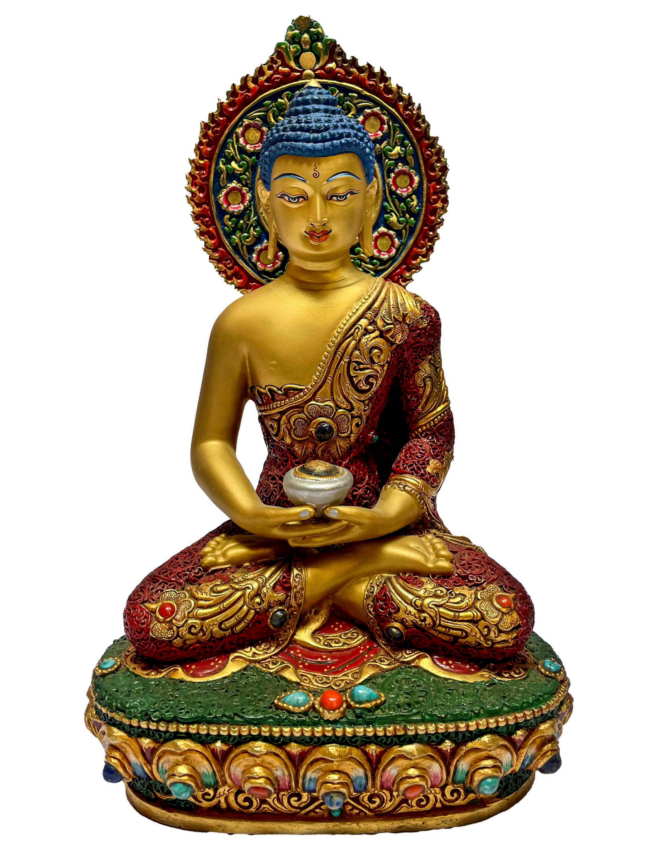 Handmade Dhyana Mudra Buddha Statue Gautama Sakyamuni Buddha Mindful Gift  Meditation Oriental Decoration and Display 