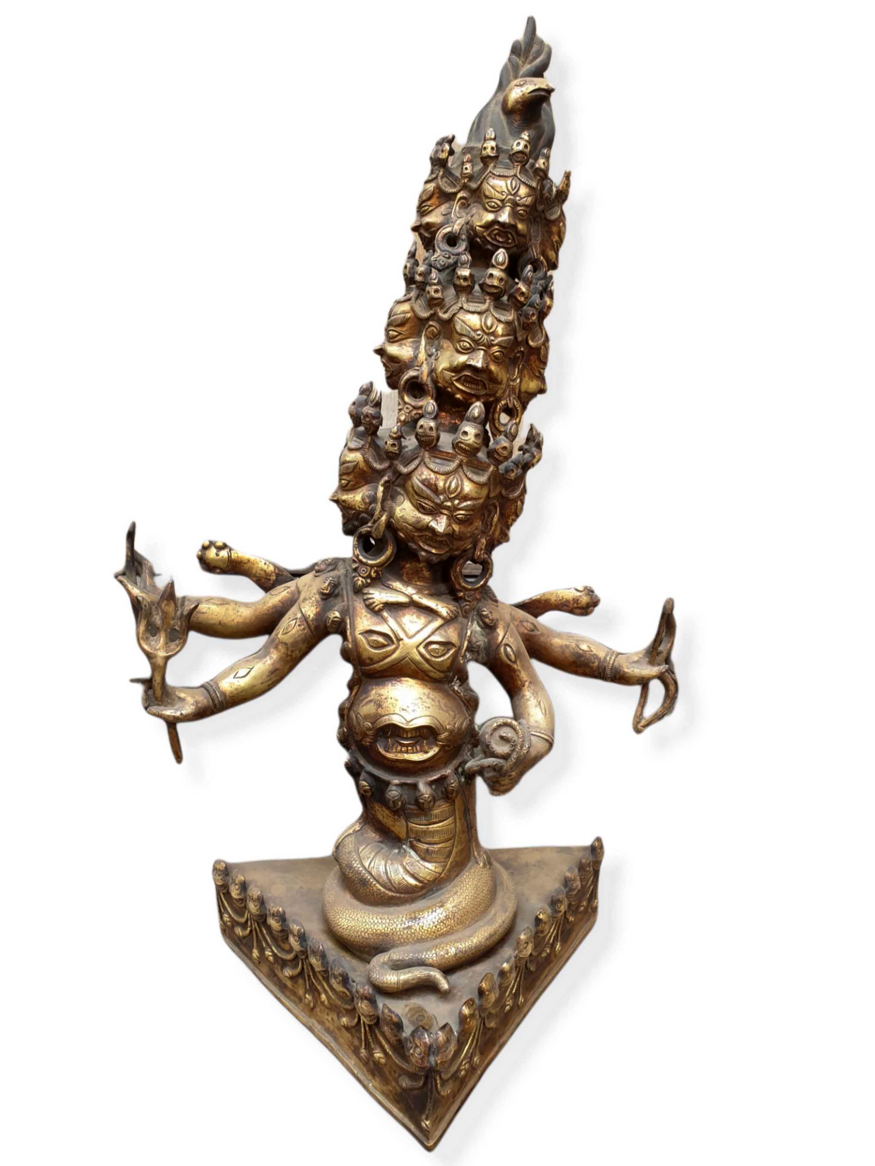Lord Krishna 6cm x 8.5cm Hindu God Golden Magnet