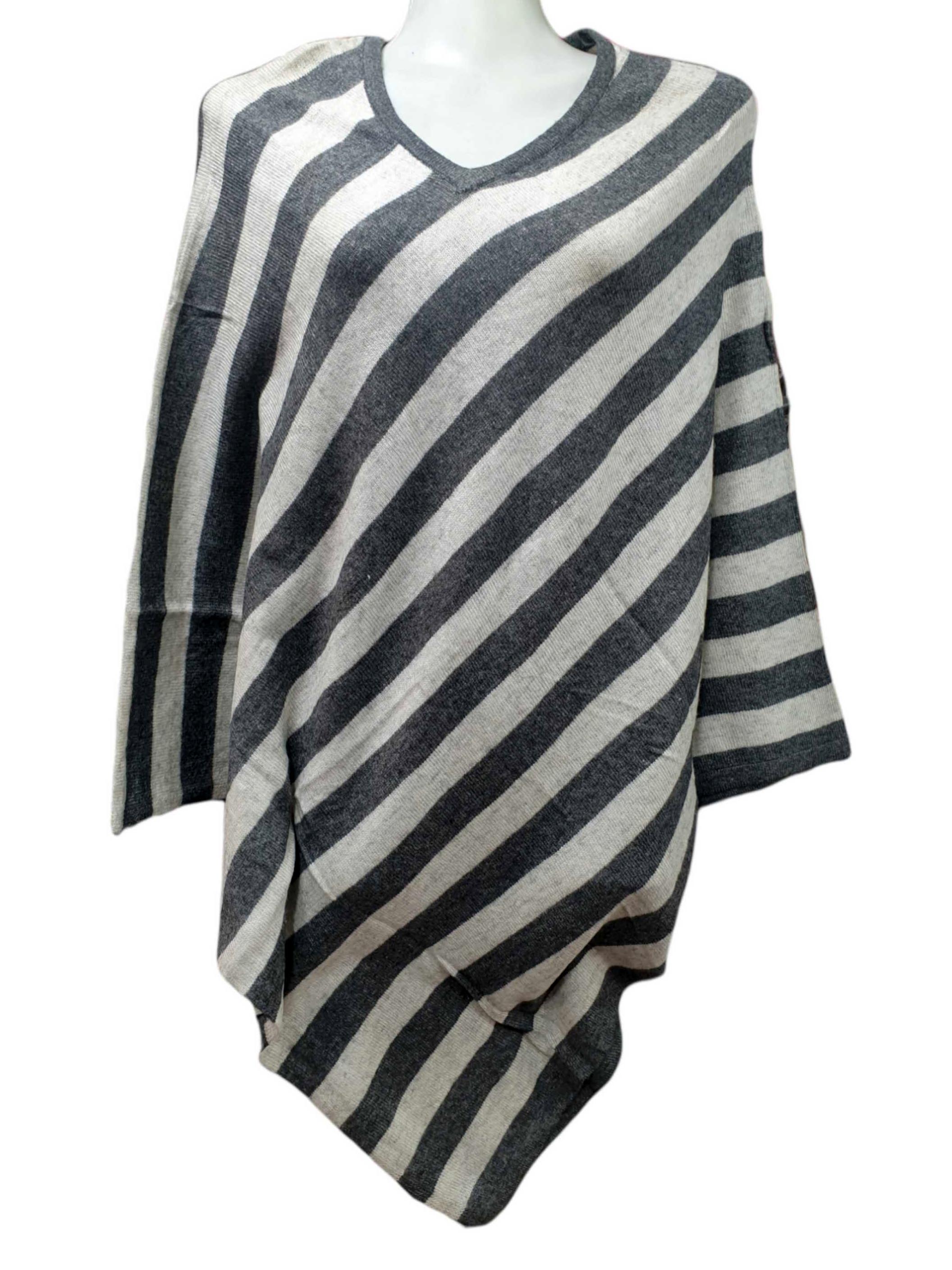 Nepali Handmade Pashmina Poncho, Panchu, best Quality , Stripe Ver 2 ...