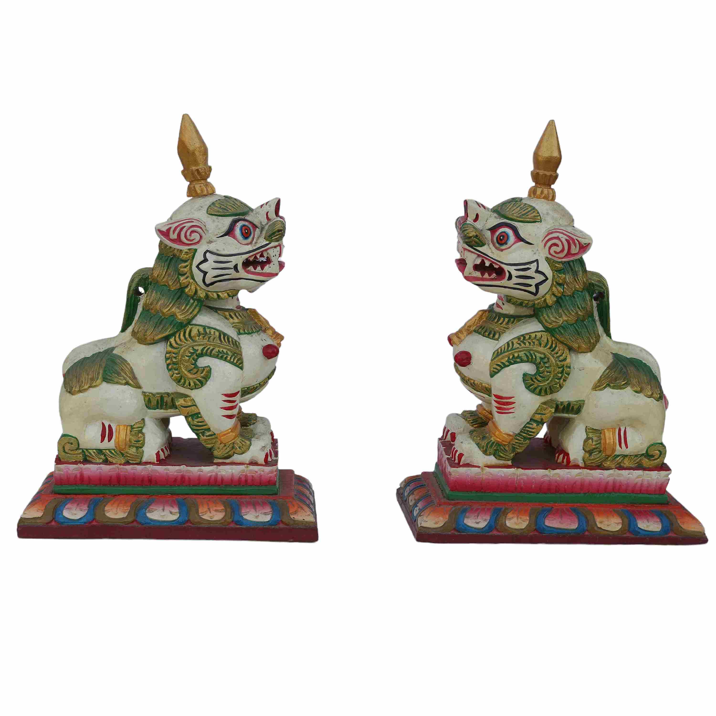 traditional Tibetan, Wooden Staue Of lion, Temple Lion