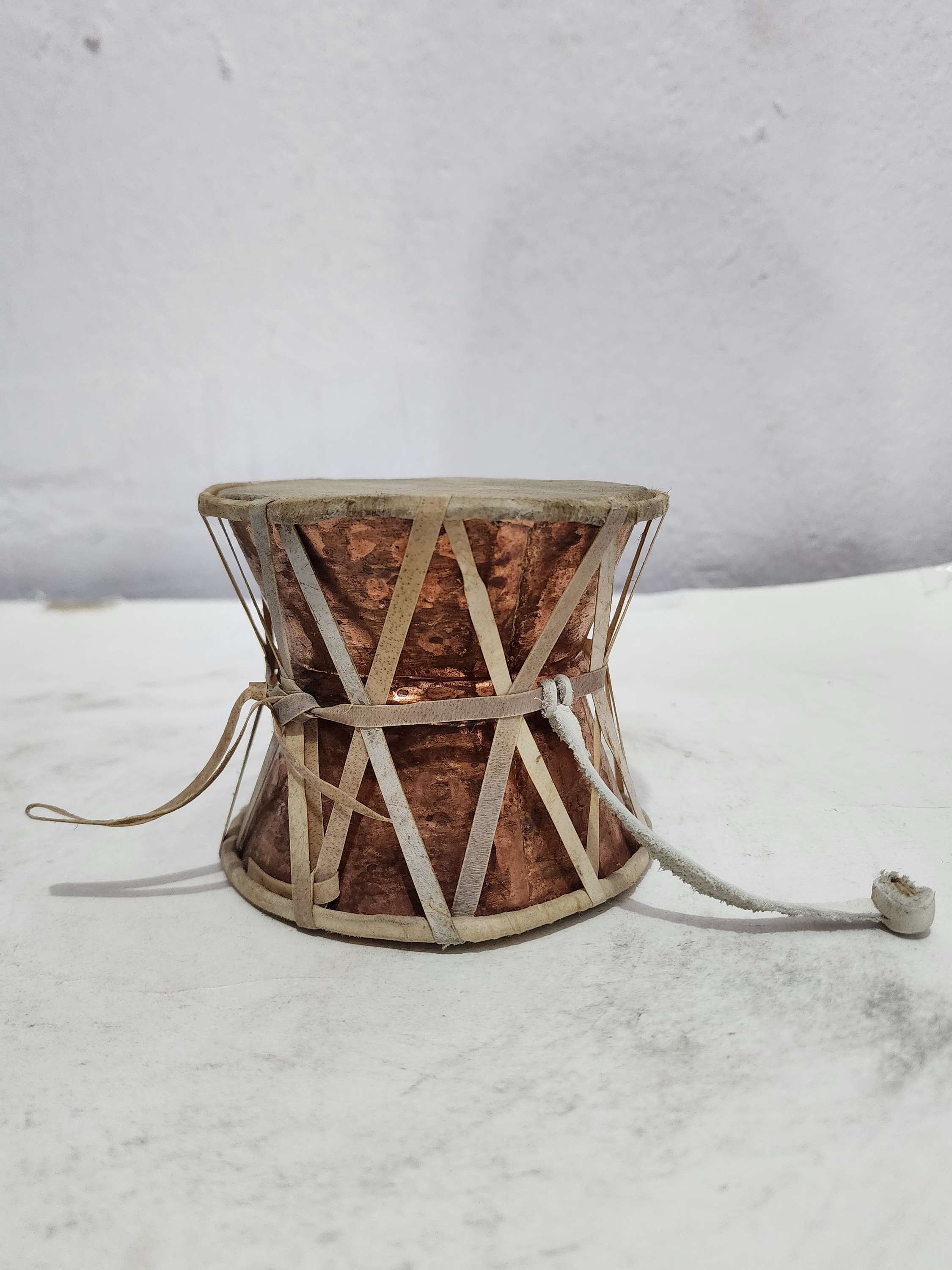 Mahadev Damaru, Nepali Folk Musical Instrument damaru, A Musical Instrument For Many Religious Practices, Made On A Copper Base