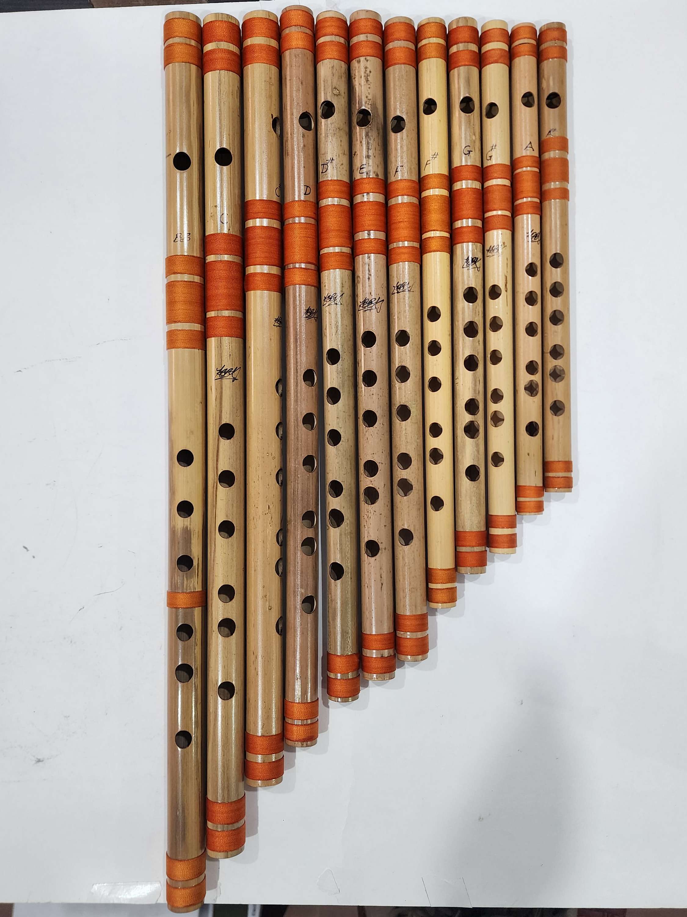 High Quality Nepali Folk Musical Instrument bansuri, 12 Pieces Set With Arranged Music Tone, professional