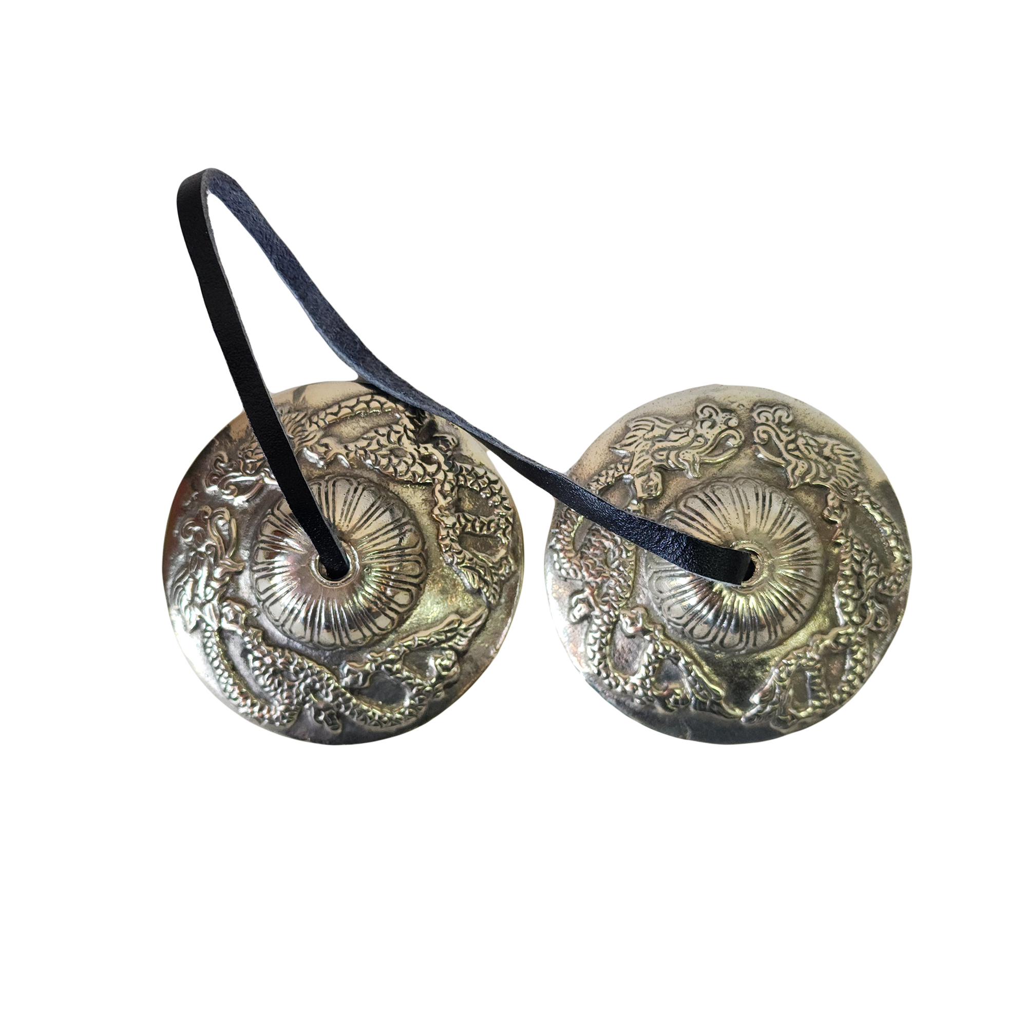 Buddhist Bronze tingsha With dragon Design