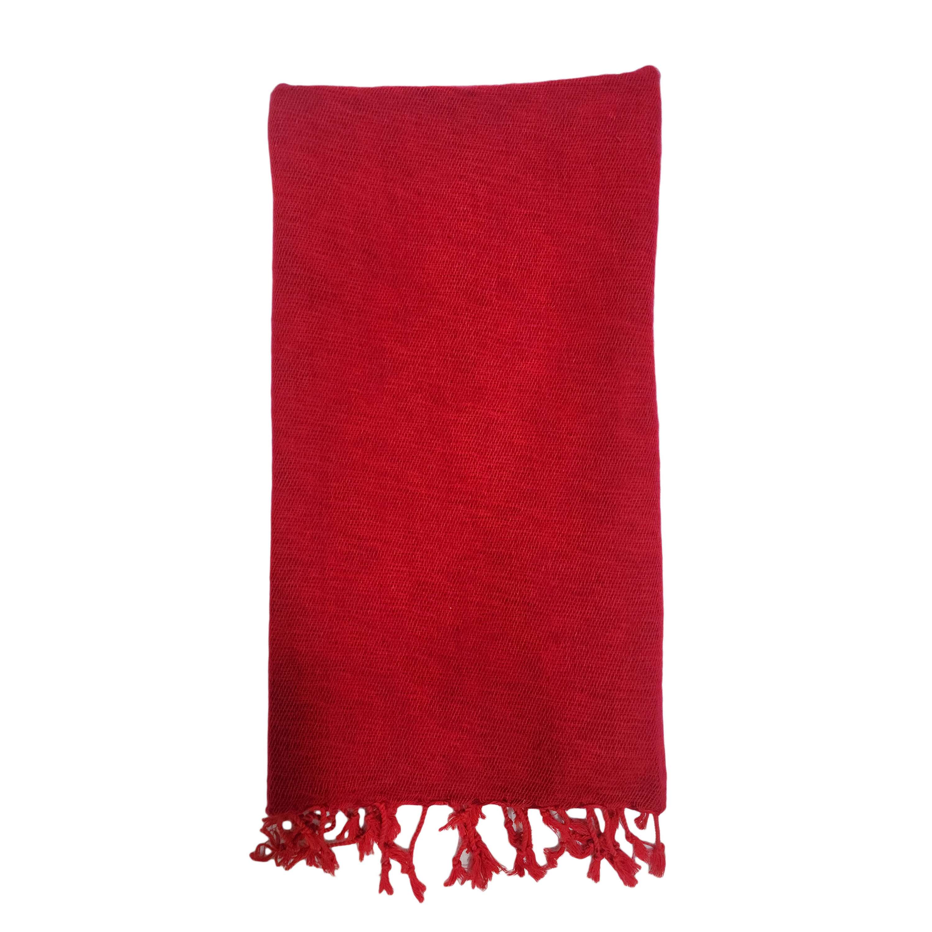 Yak Wool Shawl, Nepali Acrylic Hand Loom Shawl, red Color