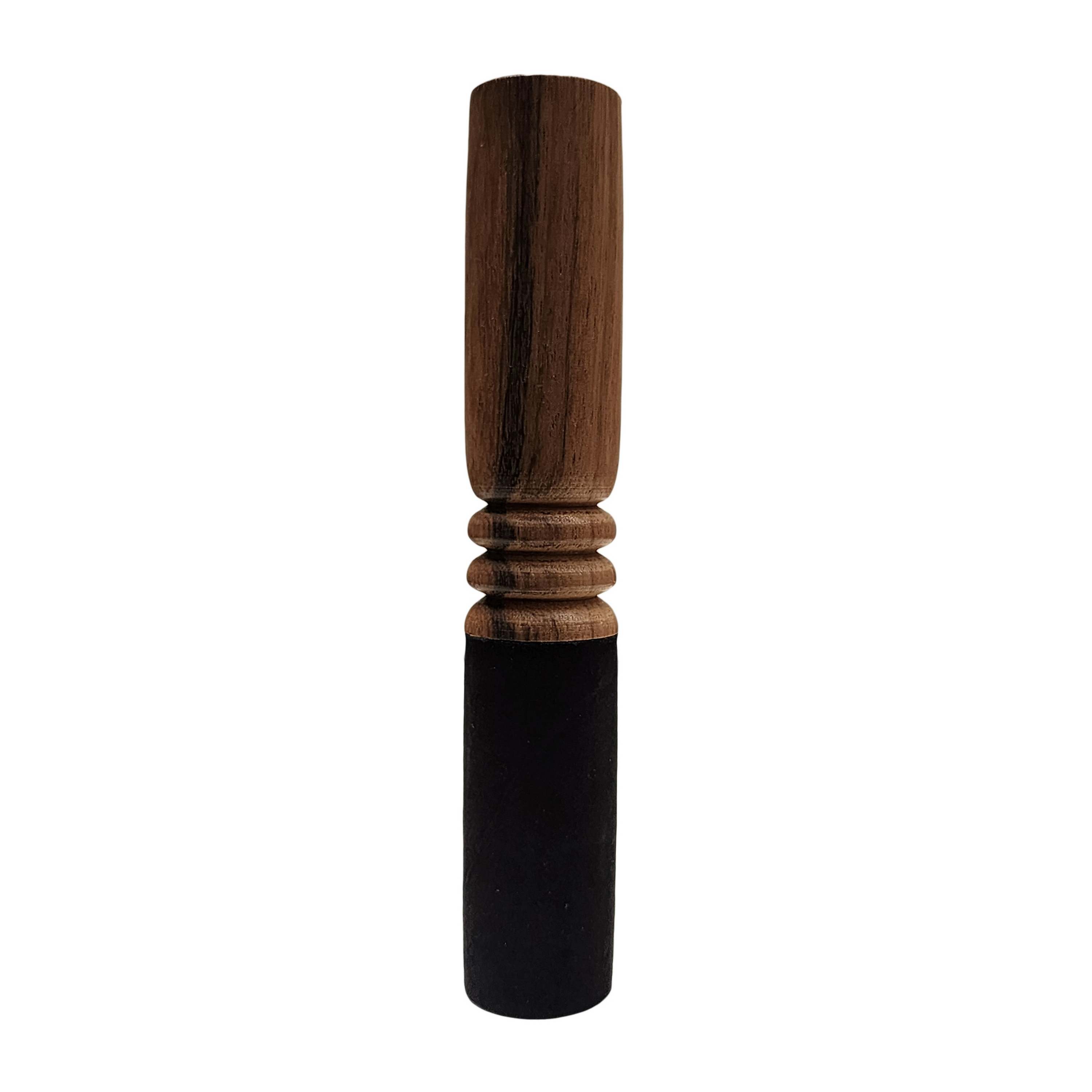 Singing Bowl Accessories, Wooden And Leather, Stroking And Playing Mallet, Medium Small
