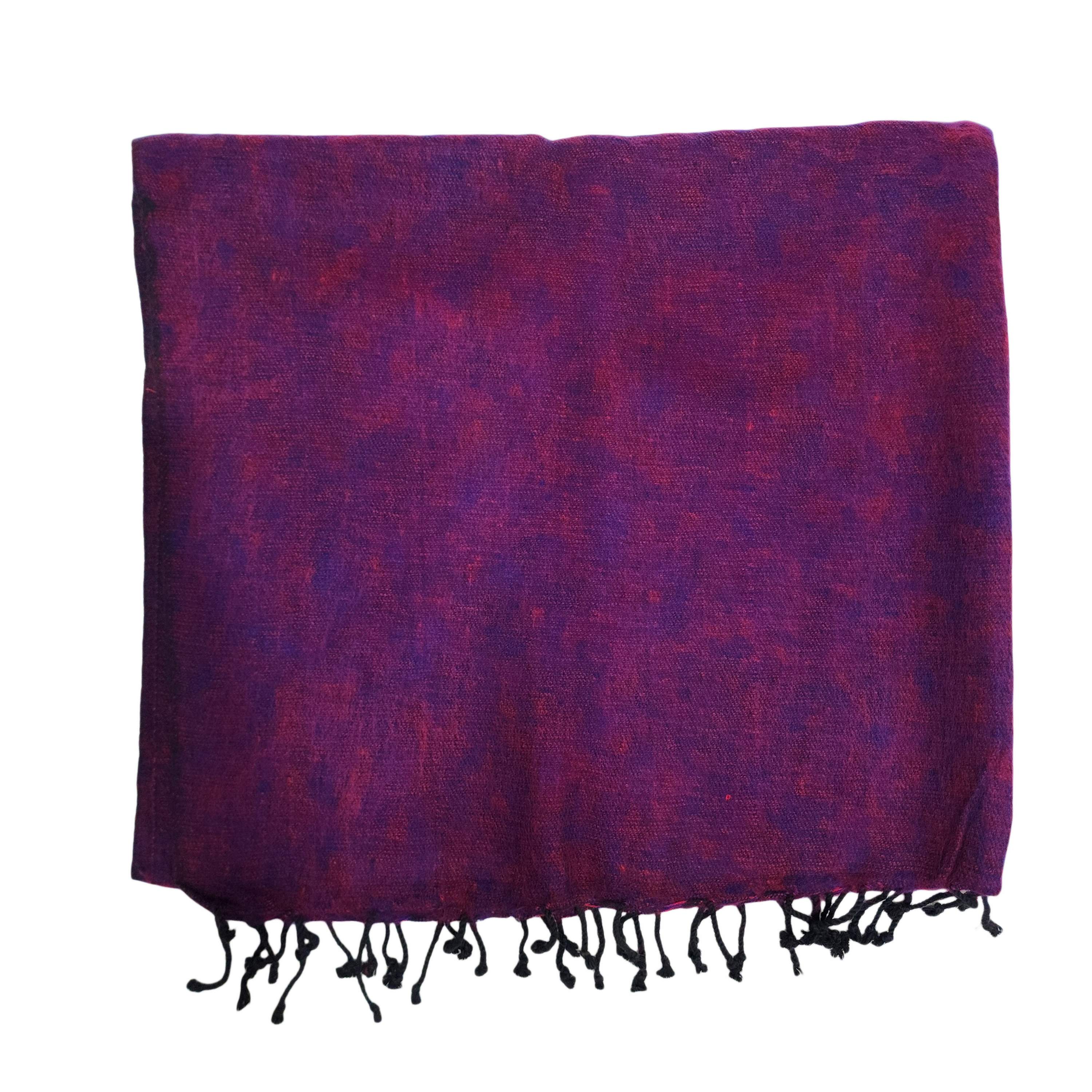 Yak Wool Blanket, Nepali Acrylic Hand Loom Blanket, Color burgundy