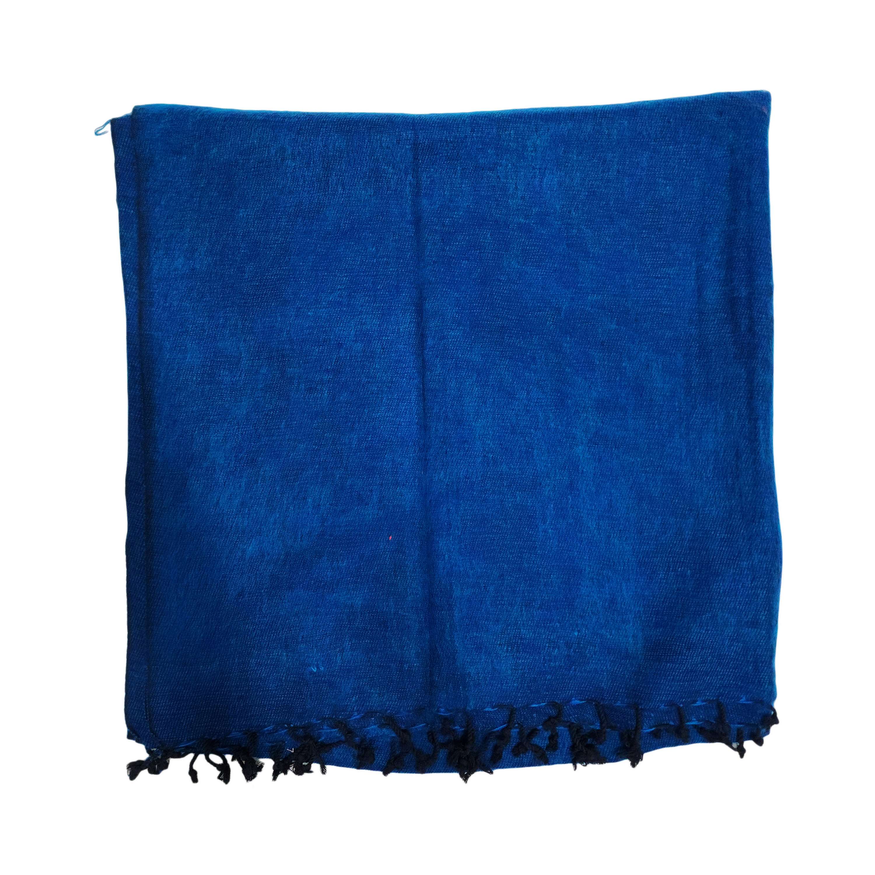 Yak Wool Blanket, Nepali Acrylic Hand Loom Blanket, Color blue