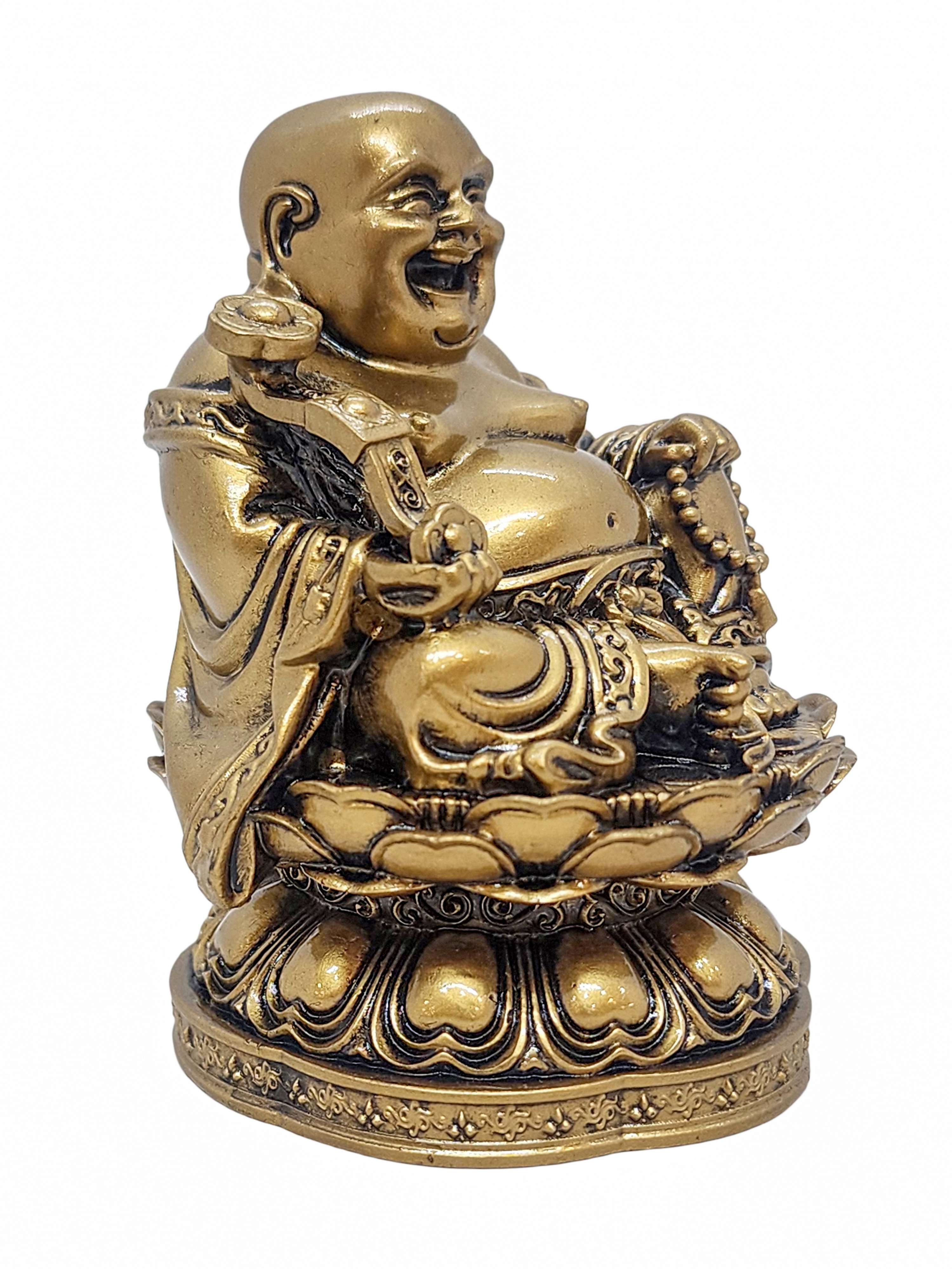 laughing Buddha, Buddhist Miniature Statue, ceramic Molding