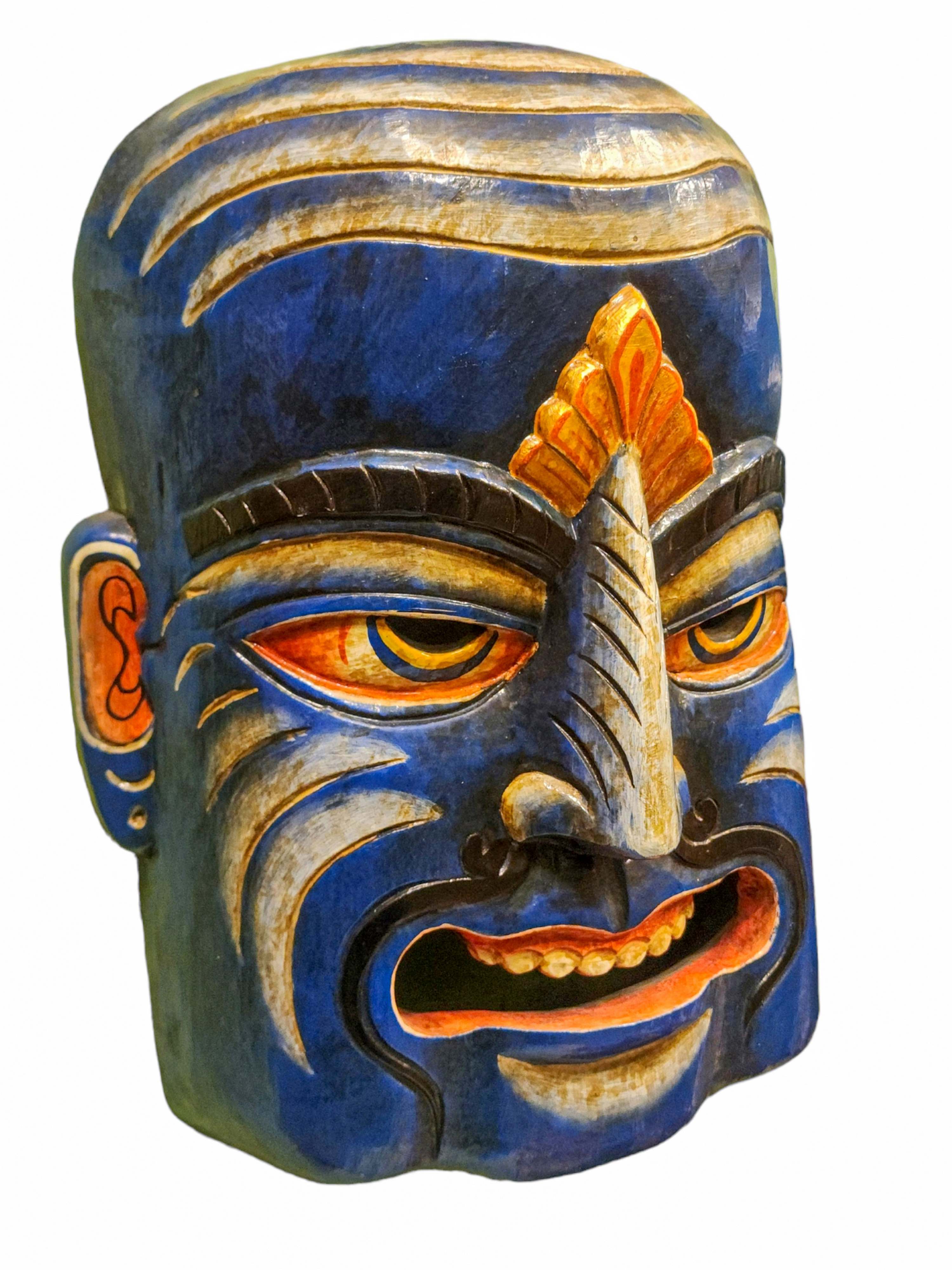 tribal Mask, Handmade Wooden Mask, Wall Hanging, painted, Poplar Wood