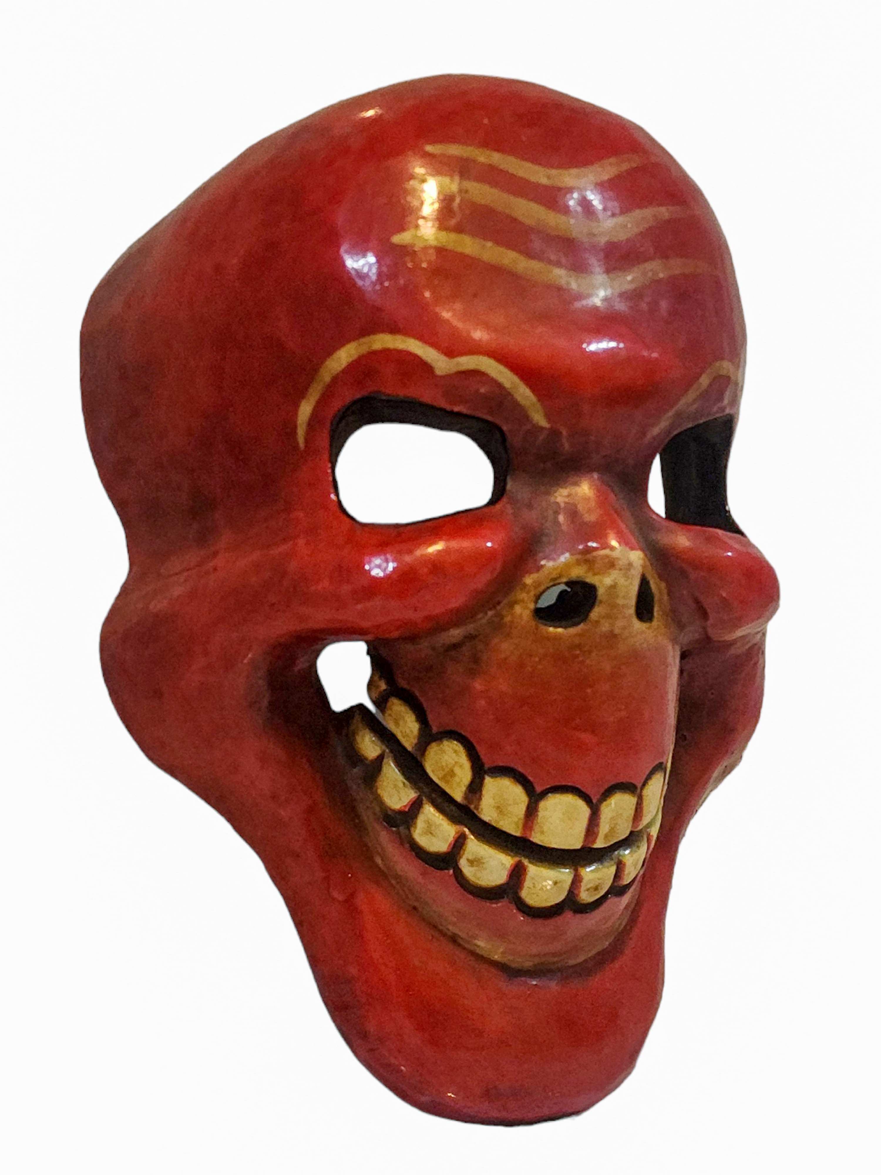 skull, Citipati Mask, Handmade Wooden Mask, Wall Hanging, painted, Poplar Wood