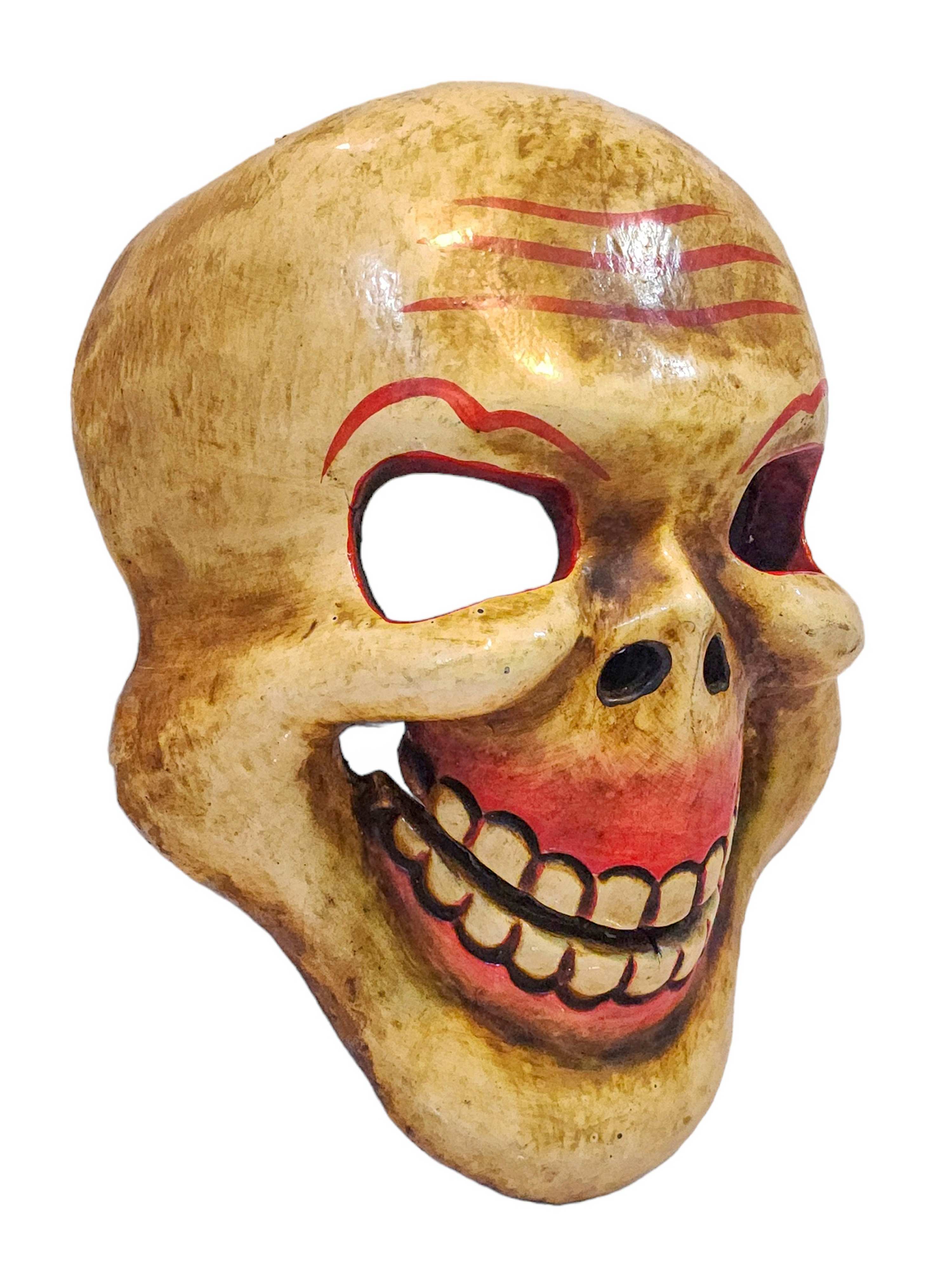 skull, Handmade Wooden Mask, Wall Hanging, painted, Poplar Wood