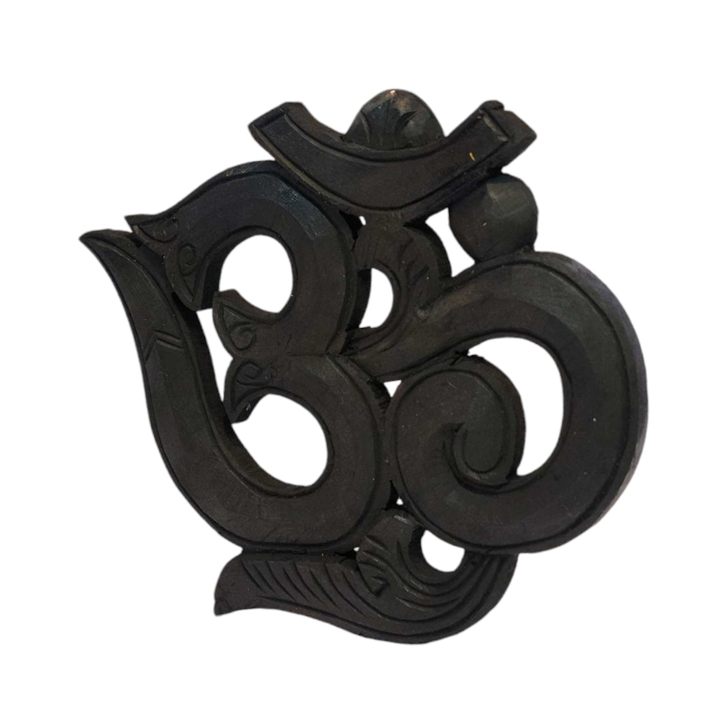 Wooden Om -painted black , Haldu Wood | Price: US$7 | Tibetan Wall ...