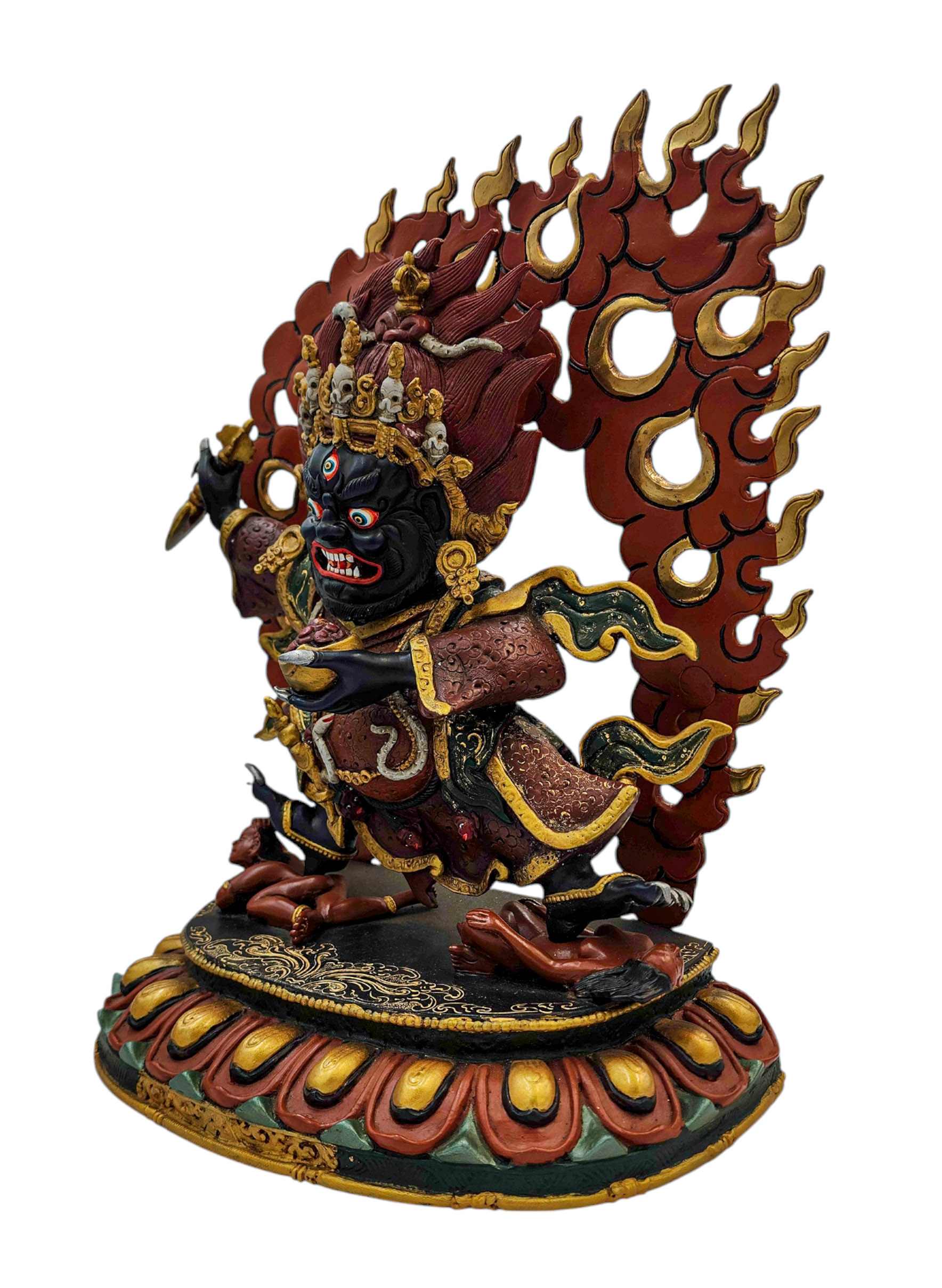 kajupa, Mahakala, Buddhist Handmade Statue, thangka Color Finishing