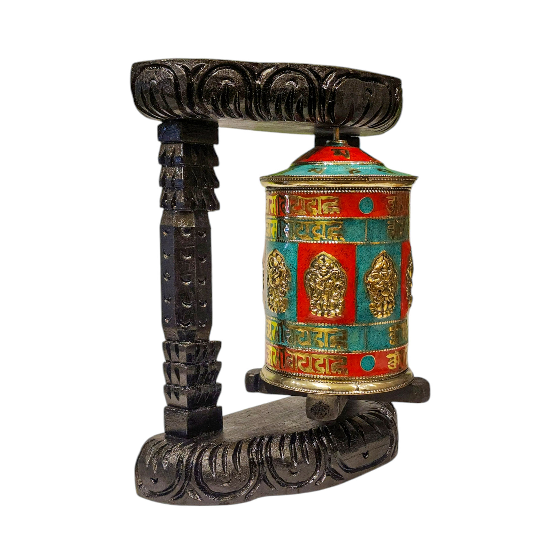 Buddhist Handmade Wall Prayer Wheel <span Style=