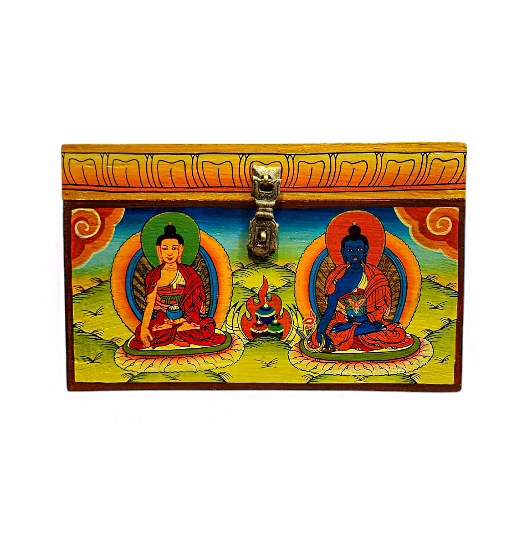 Buddhist Wooden Box <span Style=