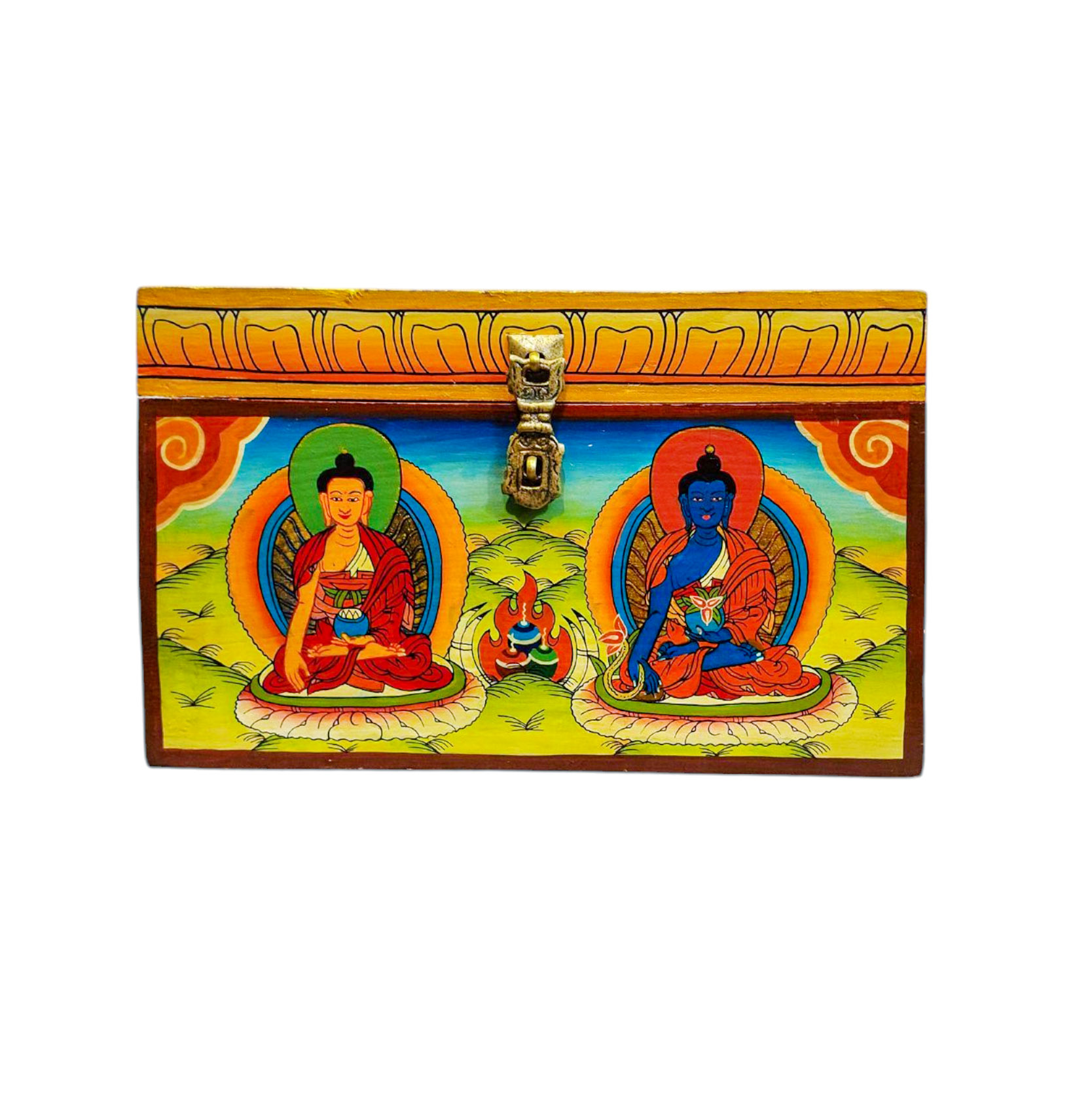 Buddhist Wooden Box <span Style=