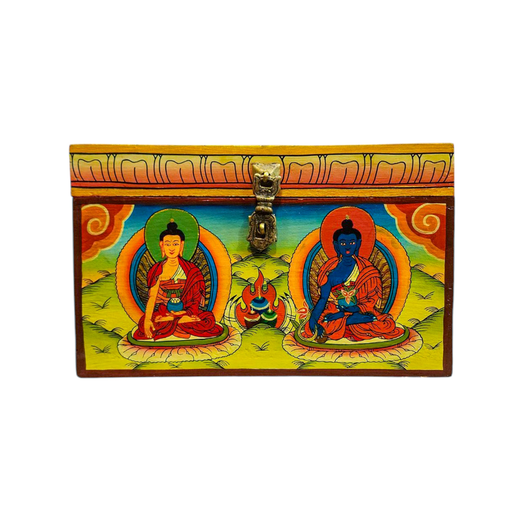 Buddhist Wooden Box <span Style=