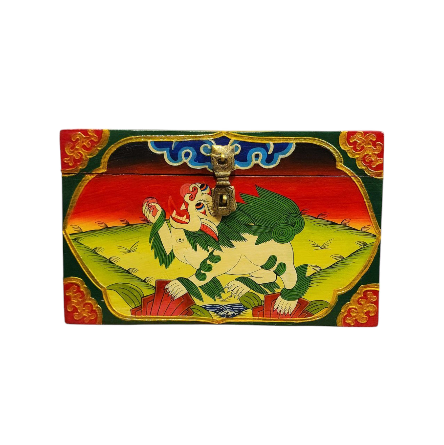 Buddhist Wooden Box <span Style=