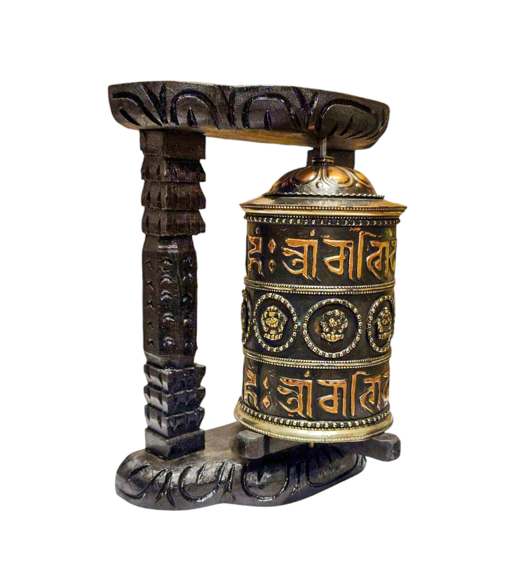 Buddhist Handmade Wall Prayer Wheel <span Style=