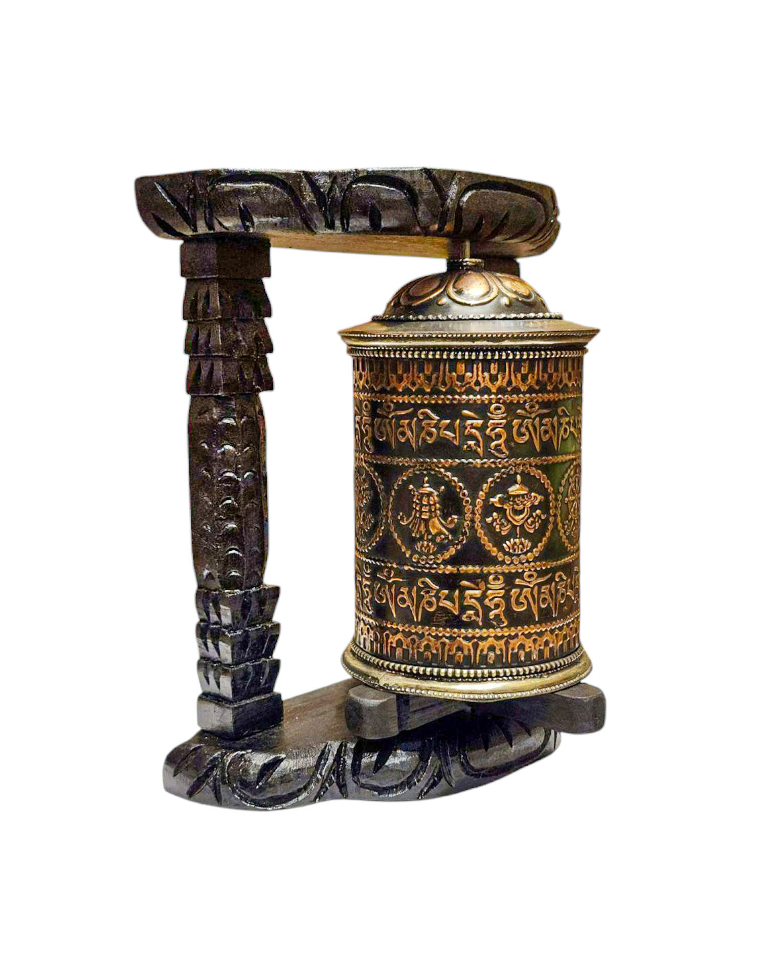 Buddhist Handmade Wall Prayer Wheel <span Style=