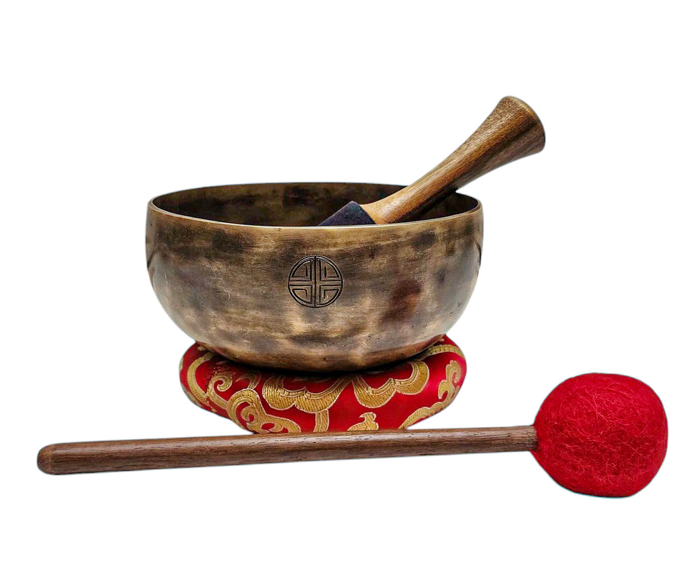 full Moon Bowl, Moon Carved, Buddhist Hand Beaten, Antique Finishing, select Accessories