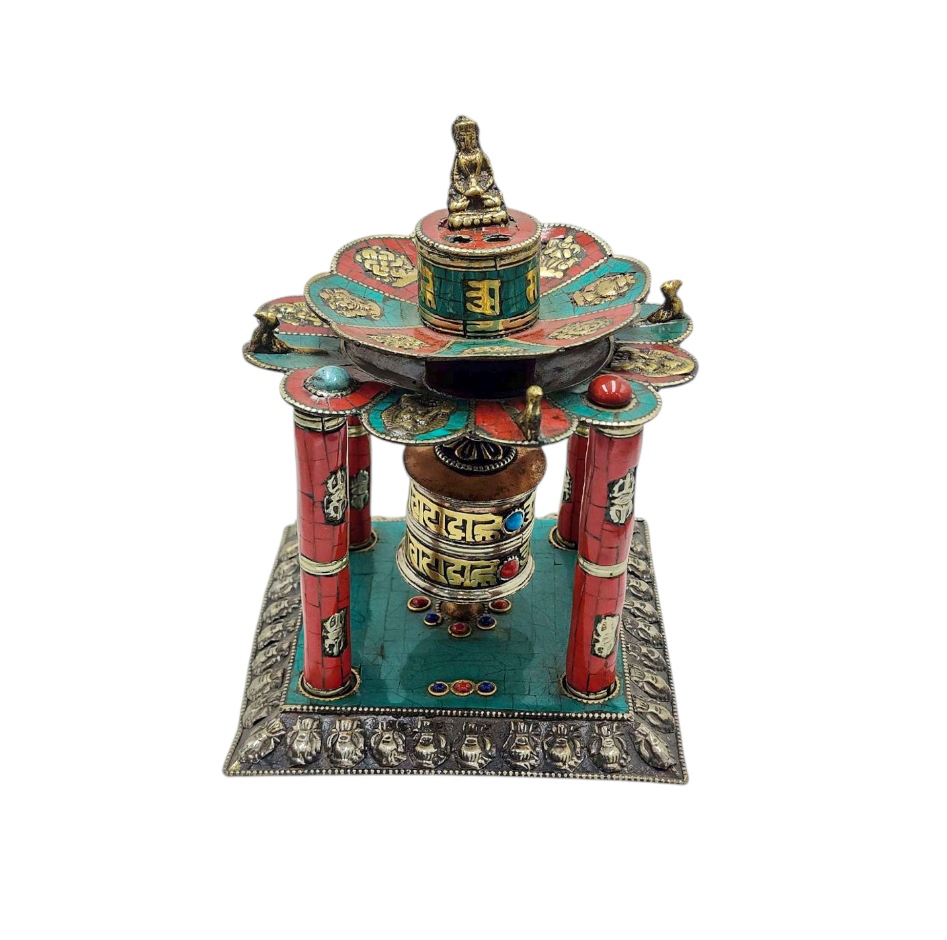 Buddhist Handmade Wall Prayer Wheel <span Style=