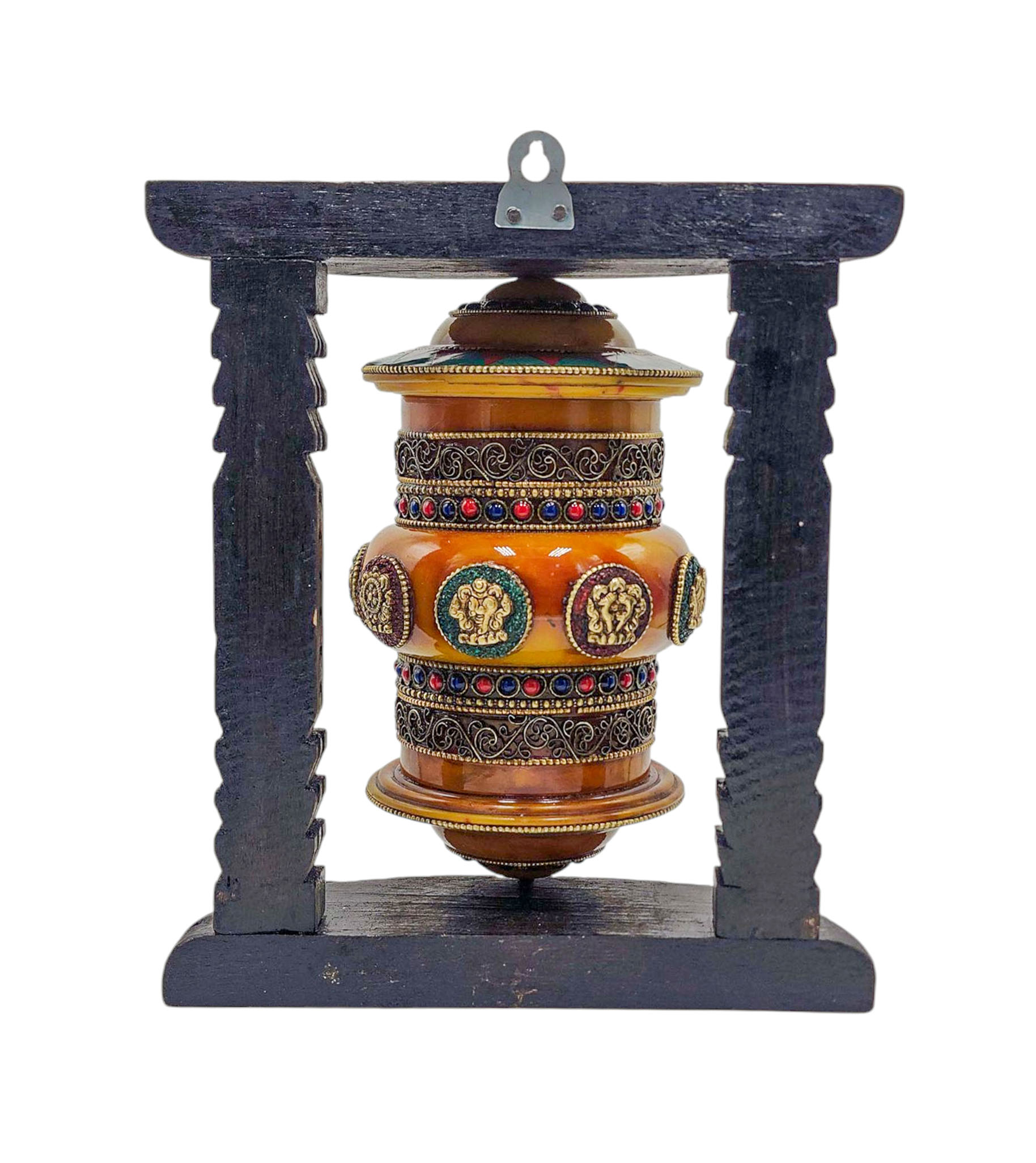 Buddhist Handmade Wall Prayer Wheel <span Style=