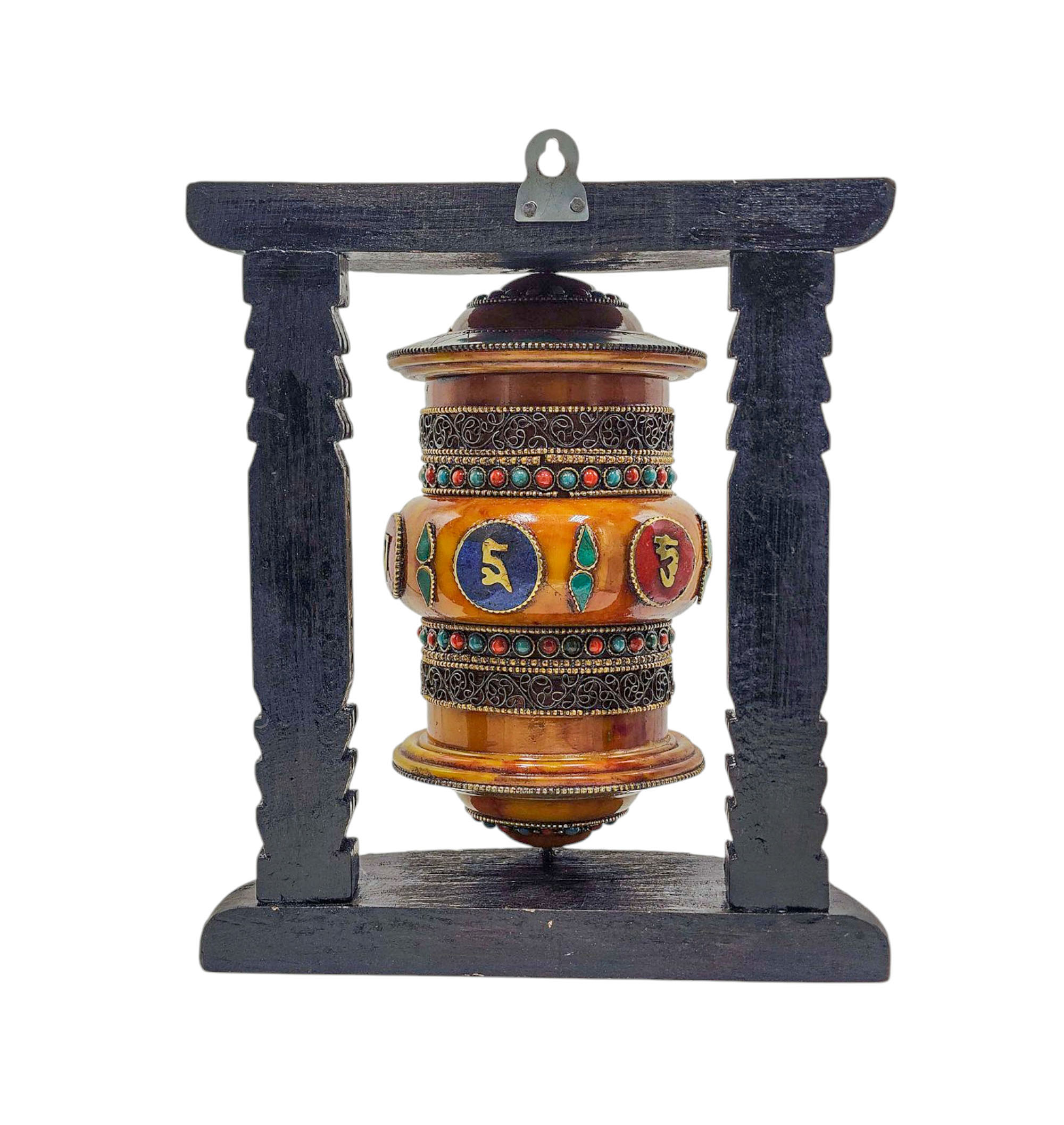 Buddhist Handmade Wall Prayer Wheel <span Style=