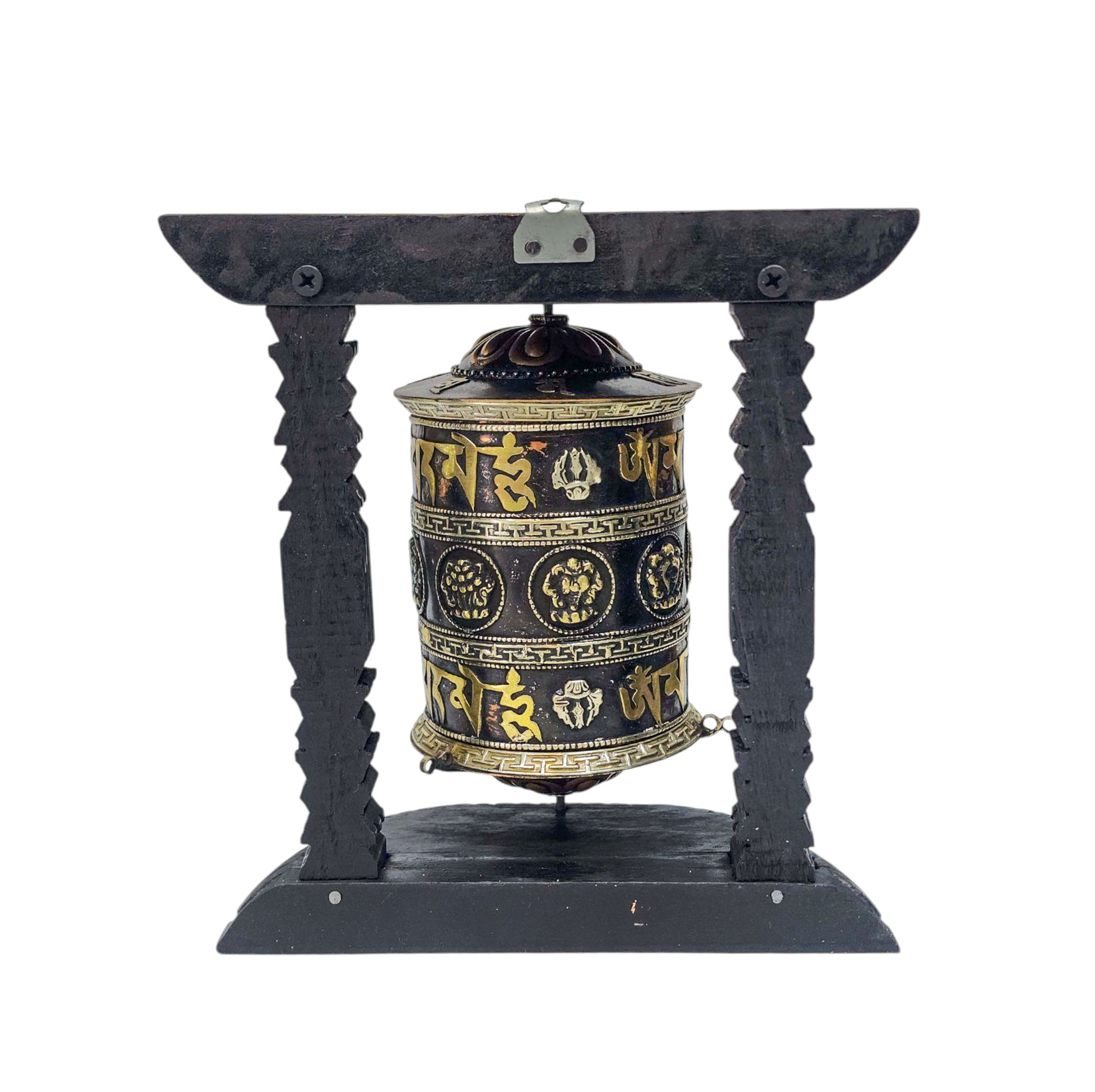 Buddhist Handmade Wall Prayer Wheel <span Style=