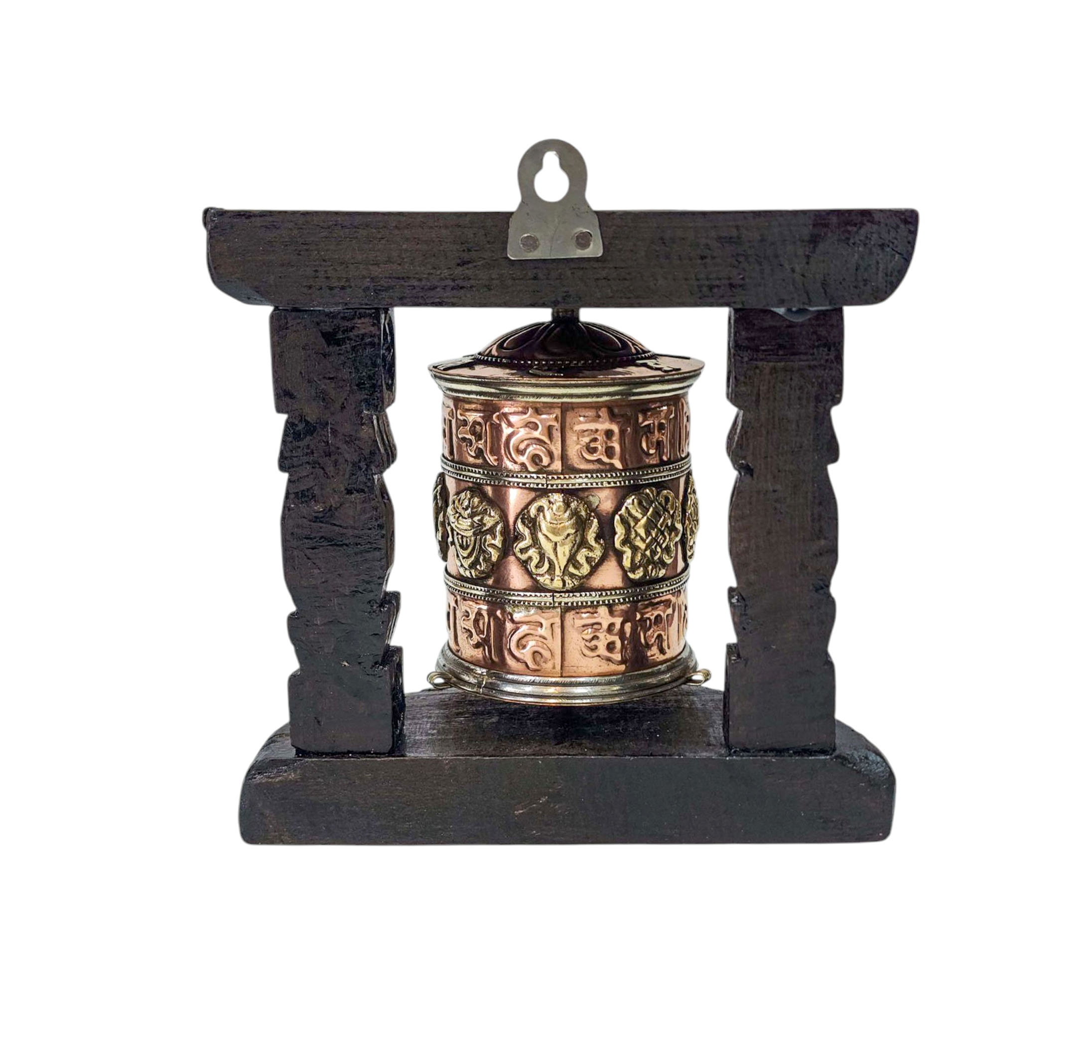 Buddhist Handmade Wall Prayer Wheel <span Style=