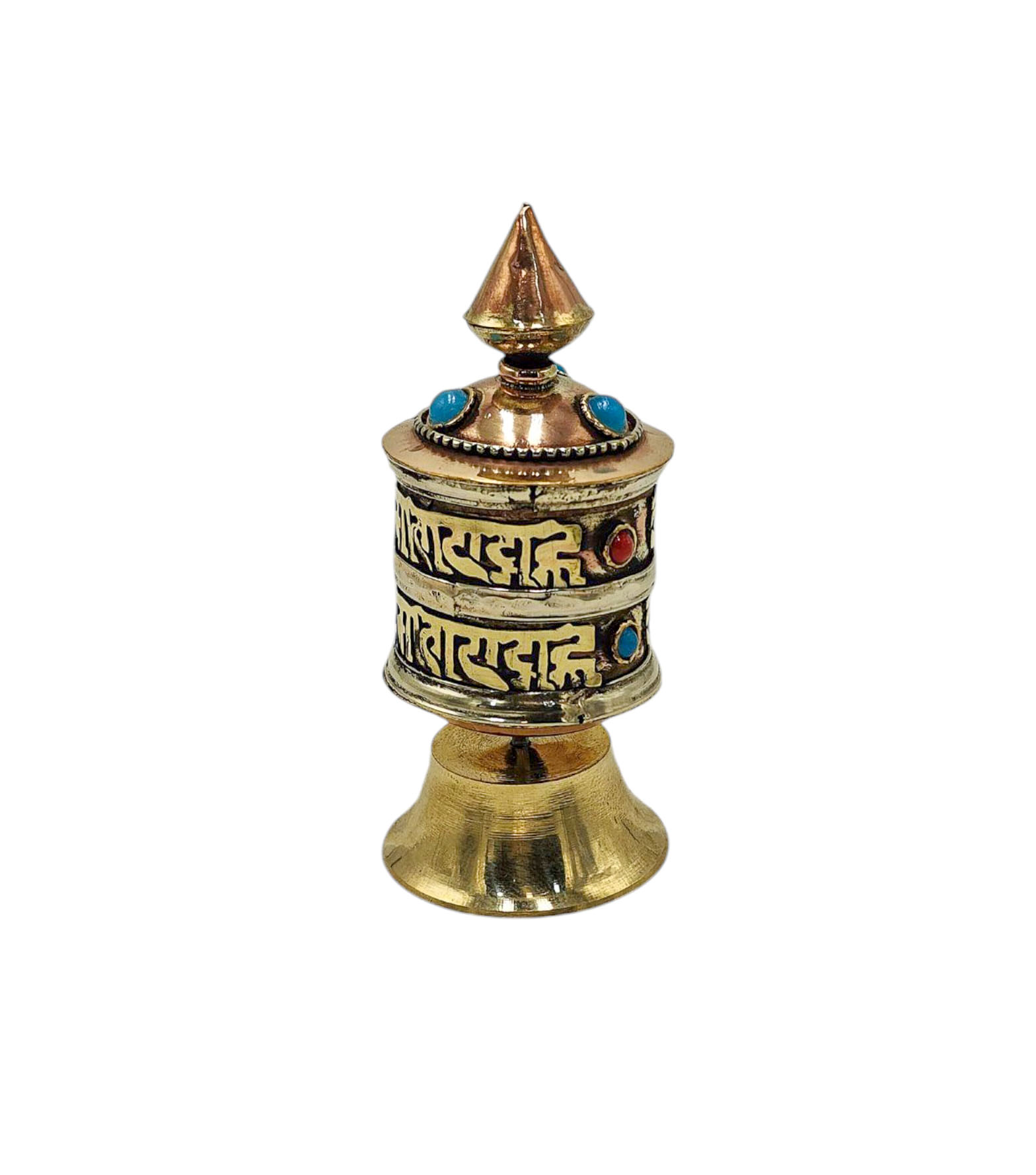 Buddhist Metal Prayer Wheel <span Style=
