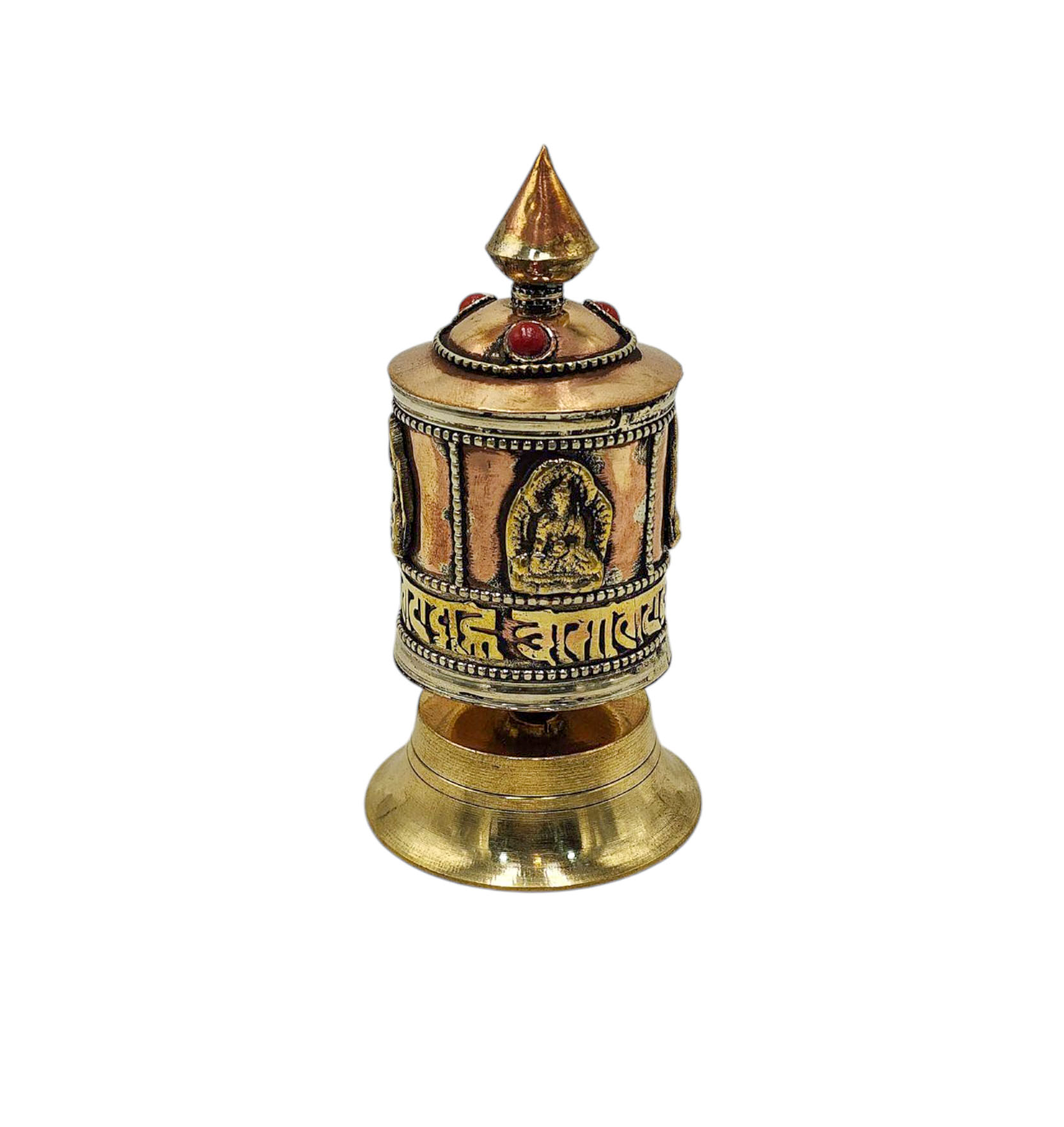 Buddhist Metal Prayer Wheel <span Style=