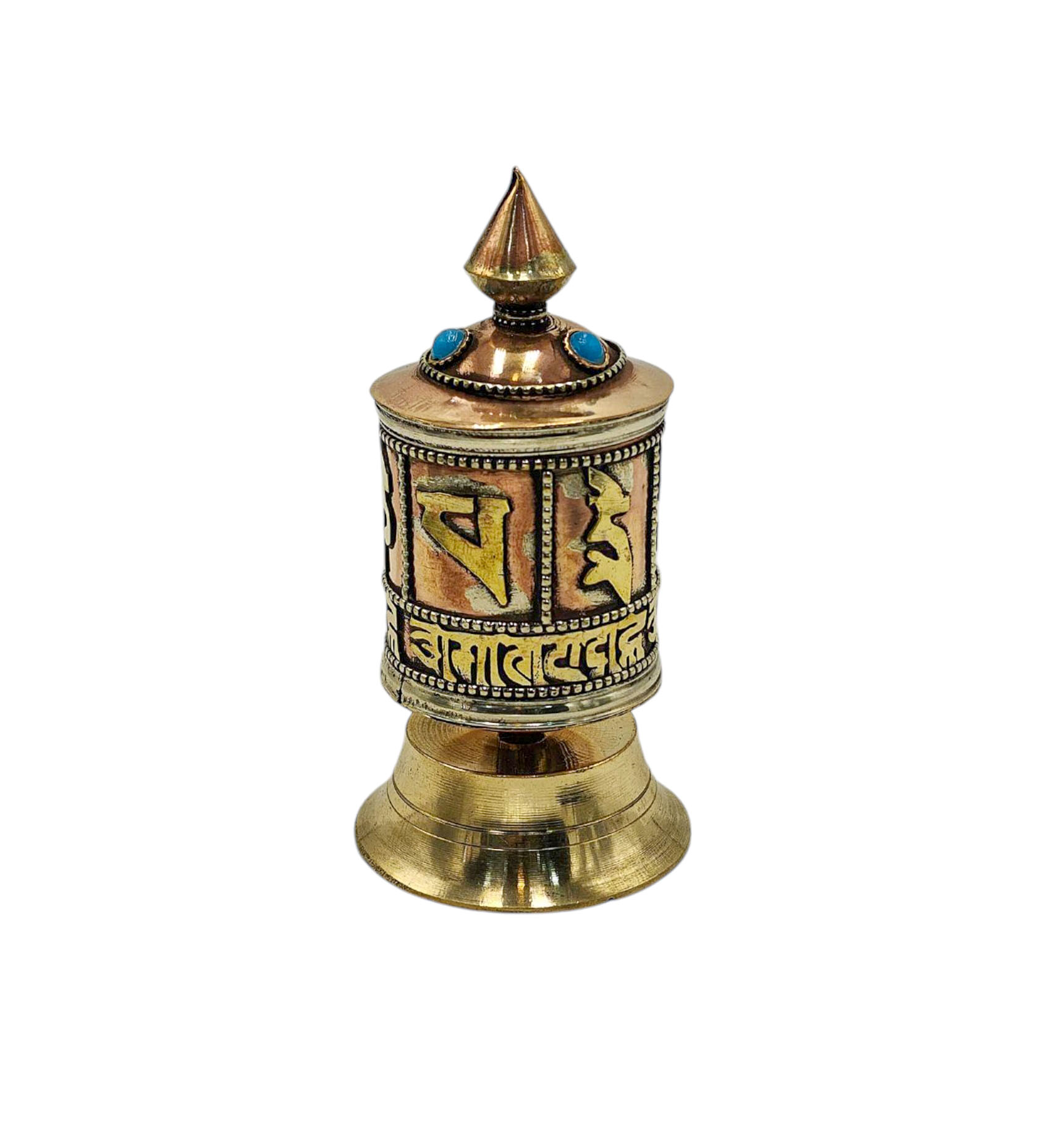 Buddhist Metal Prayer Wheel <span Style=
