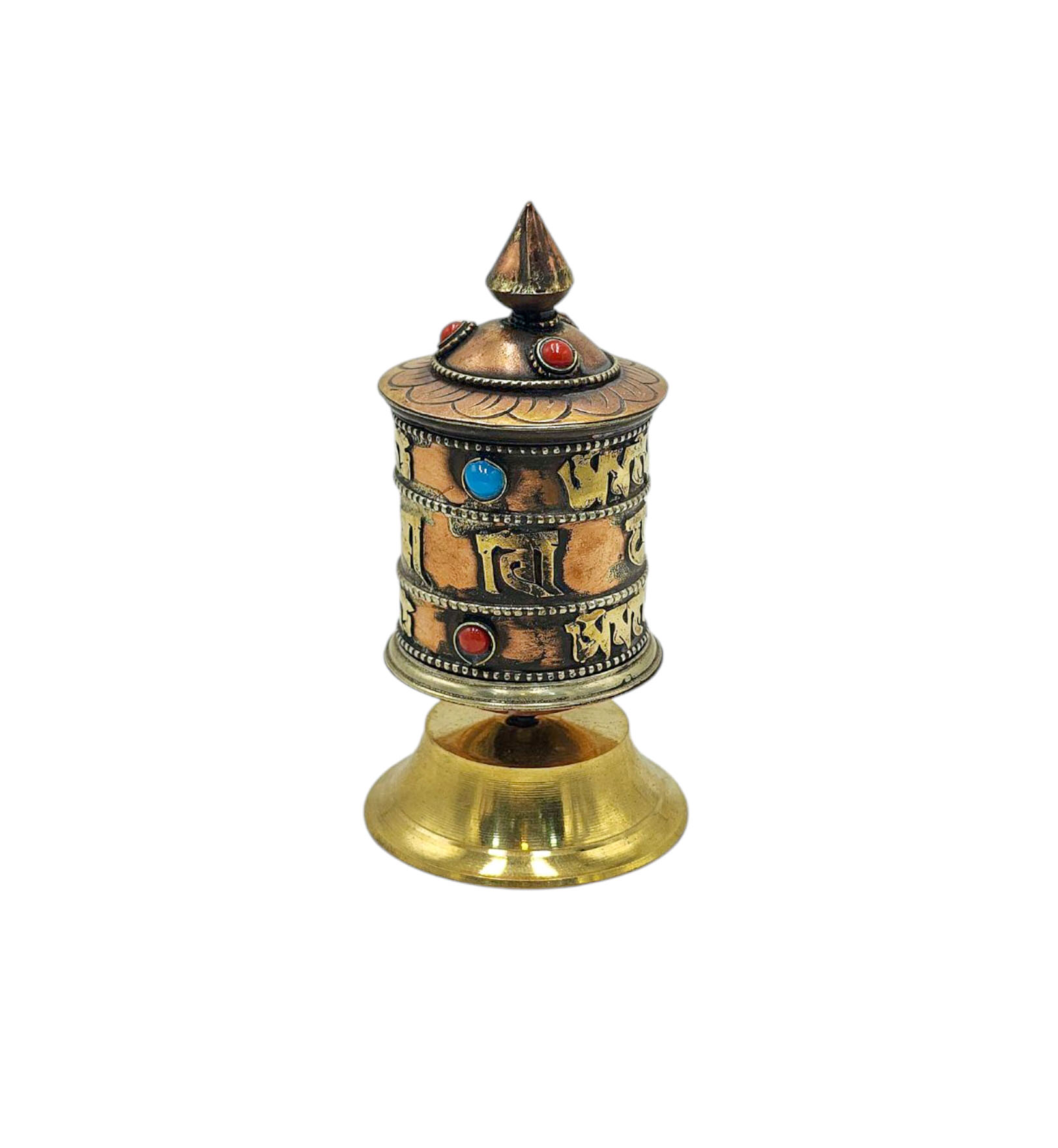 Buddhist Metal Prayer Wheel <span Style=
