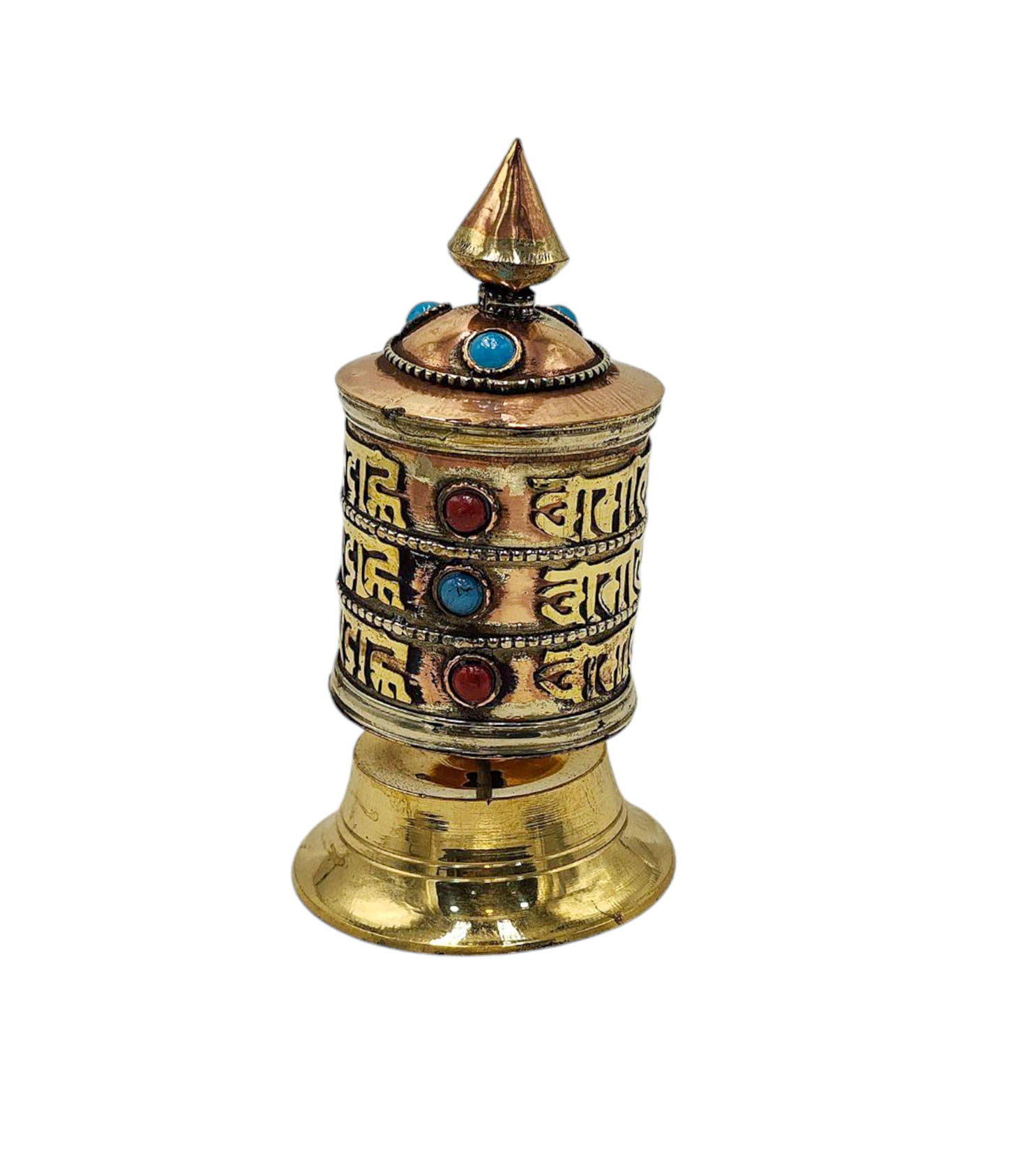 Buddhist Metal Prayer Wheel <span Style=