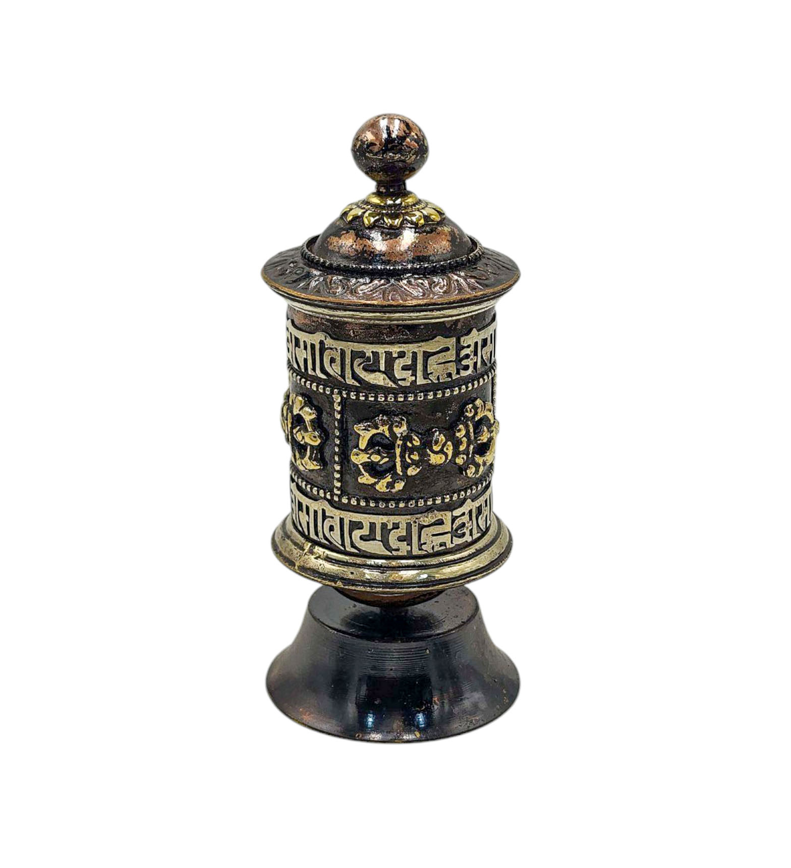 Buddhist Metal Prayer Wheel <span Style=