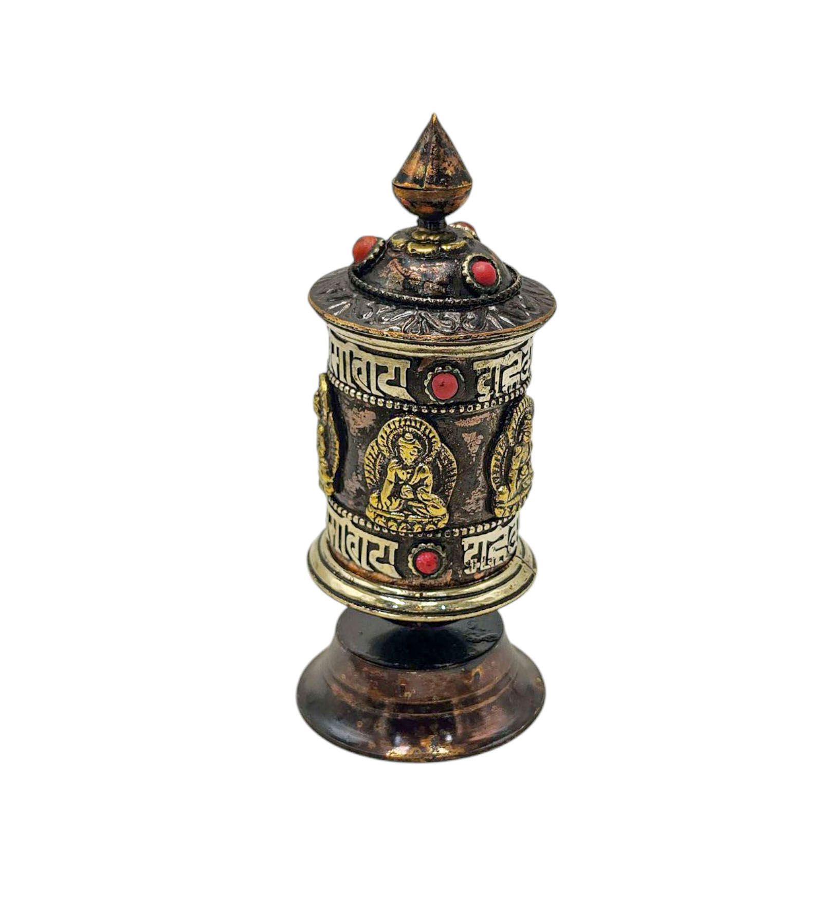 Buddhist Metal Prayer Wheel <span Style=