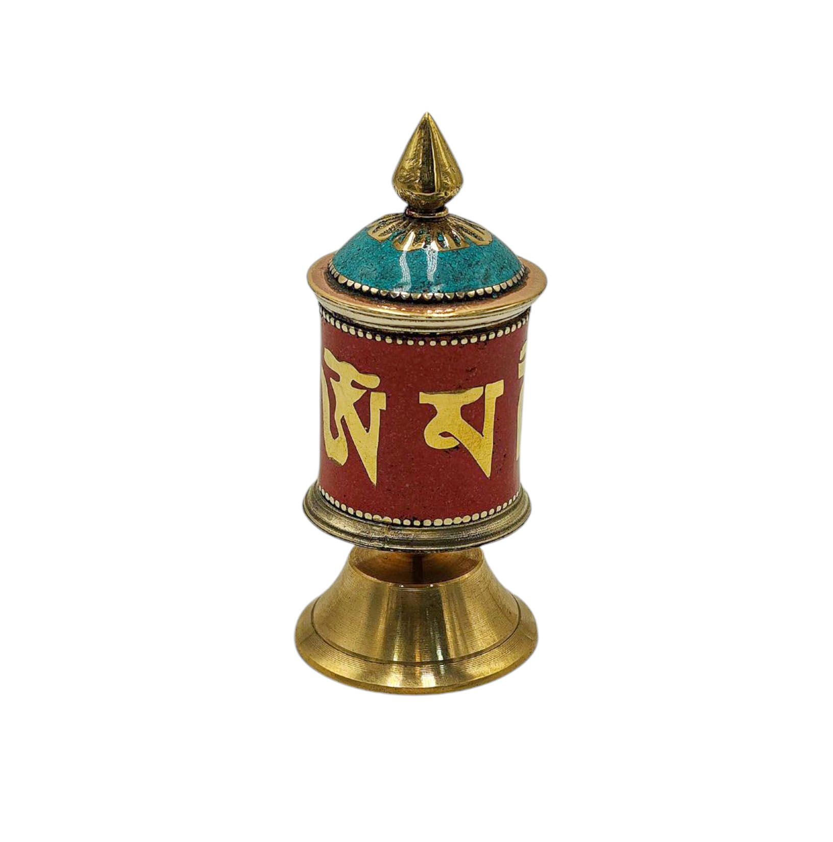 Buddhist Metal Prayer Wheel <span Style=
