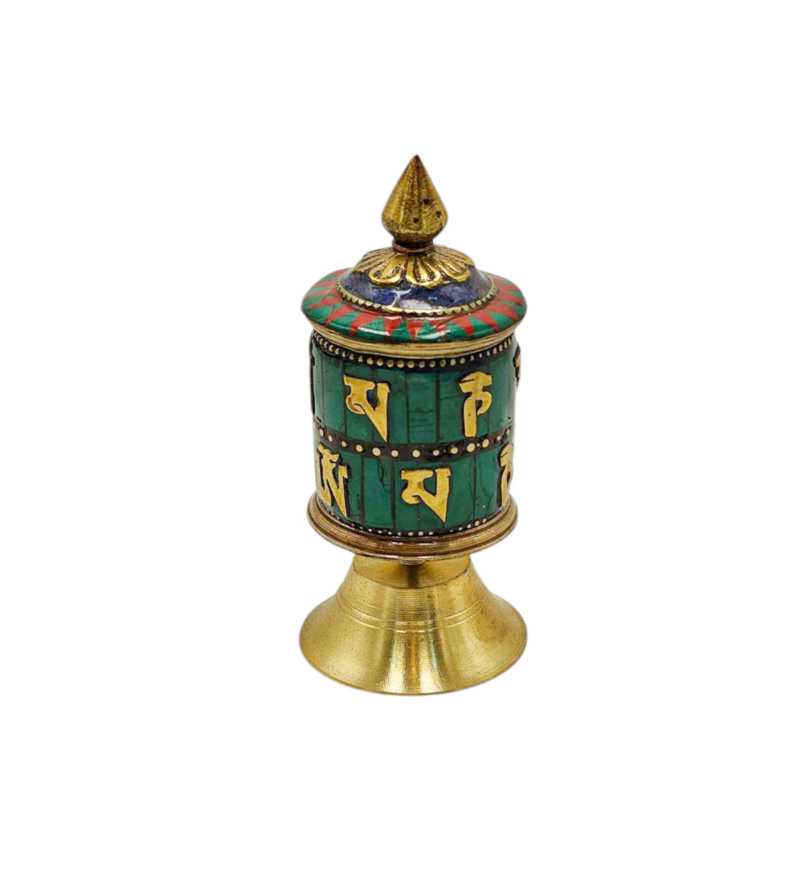 Buddhist Metal Prayer Wheel <span Style=