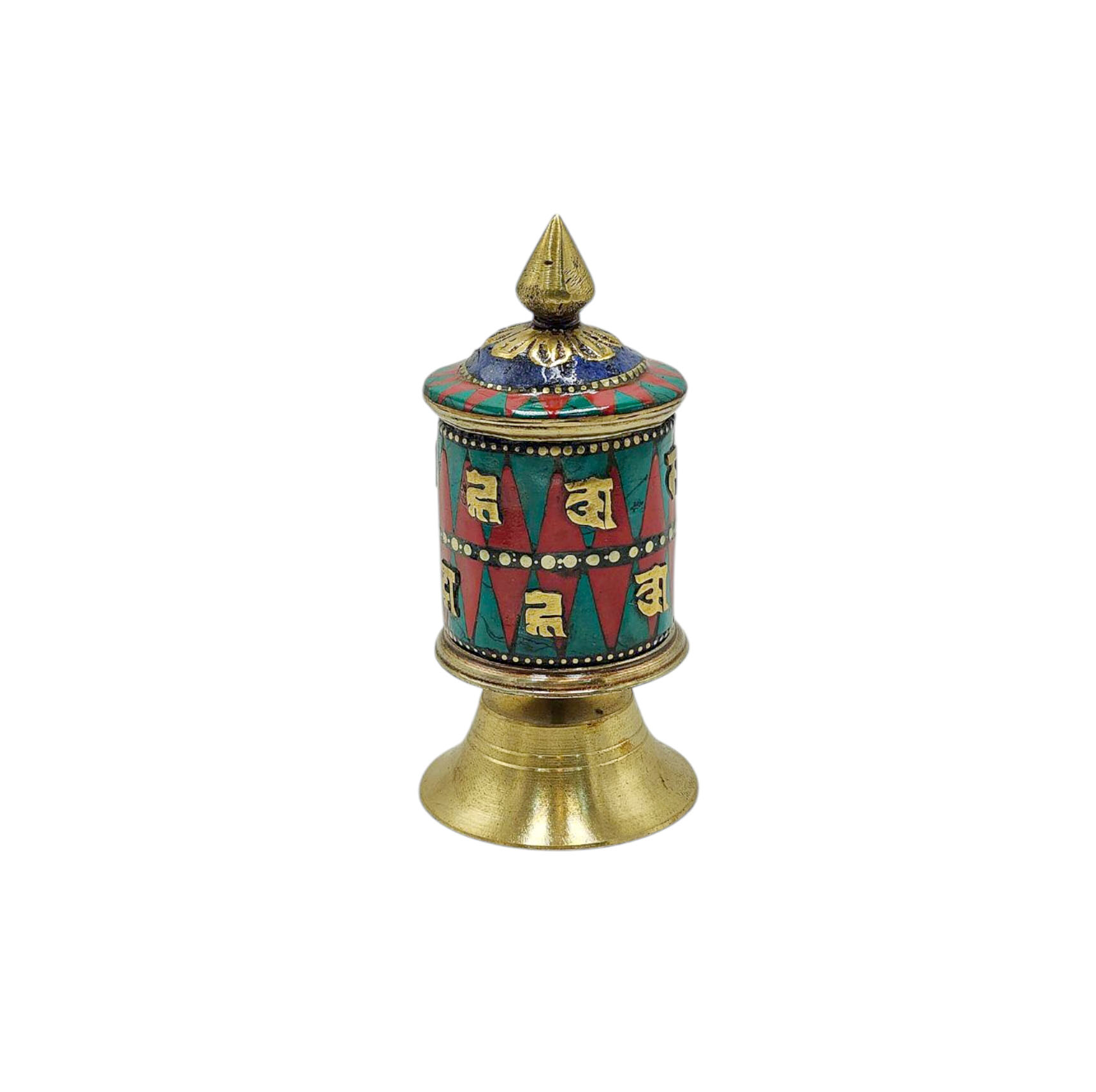 Buddhist Metal Prayer Wheel <span Style=